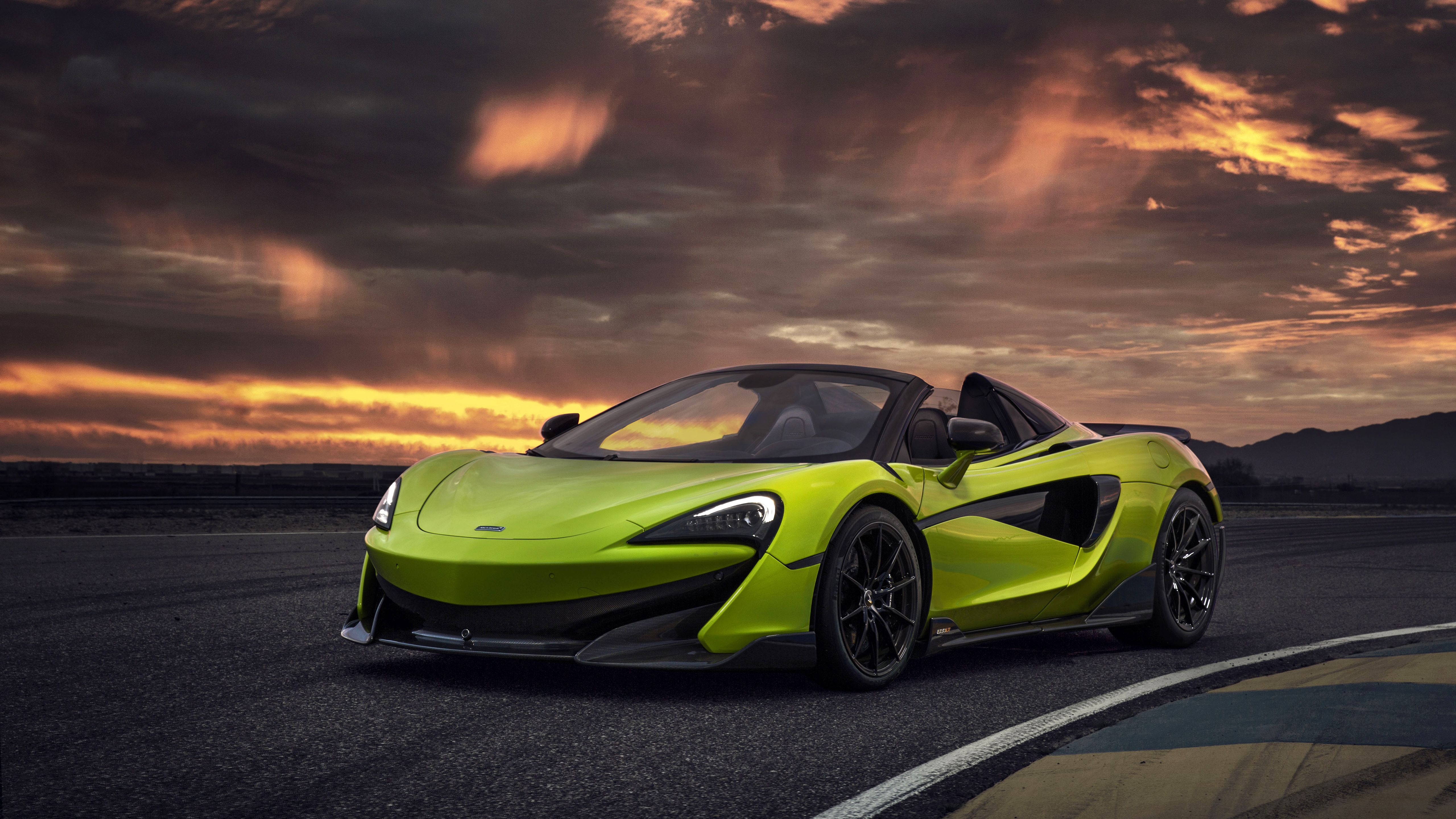 McLaren 600LT Spider verde lime, supercar britannica, 5120x2880 Ultra HD, 4K TV