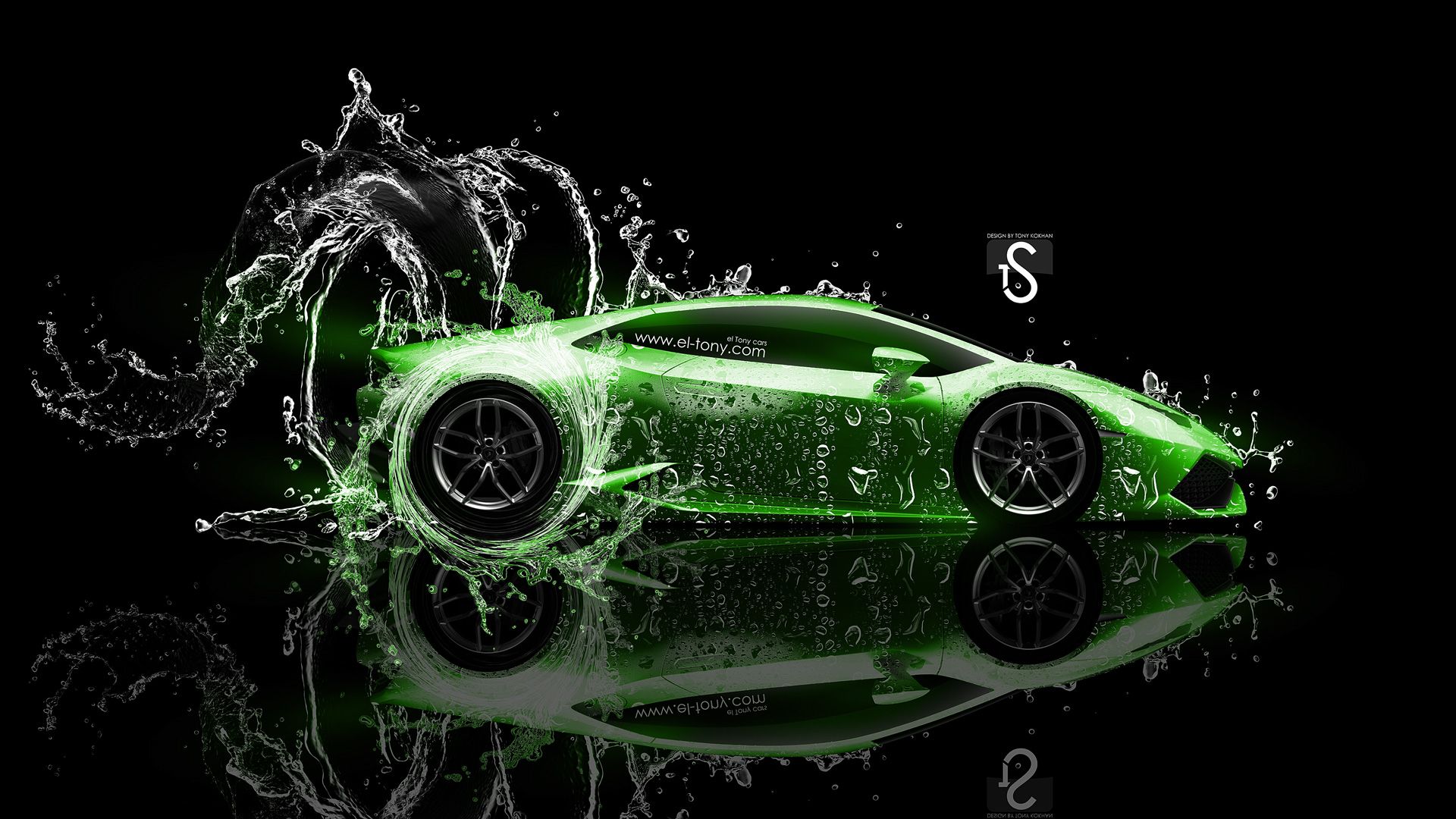 Lamborghini verde neon effetto acqua, 1920x1080 1080p, PC