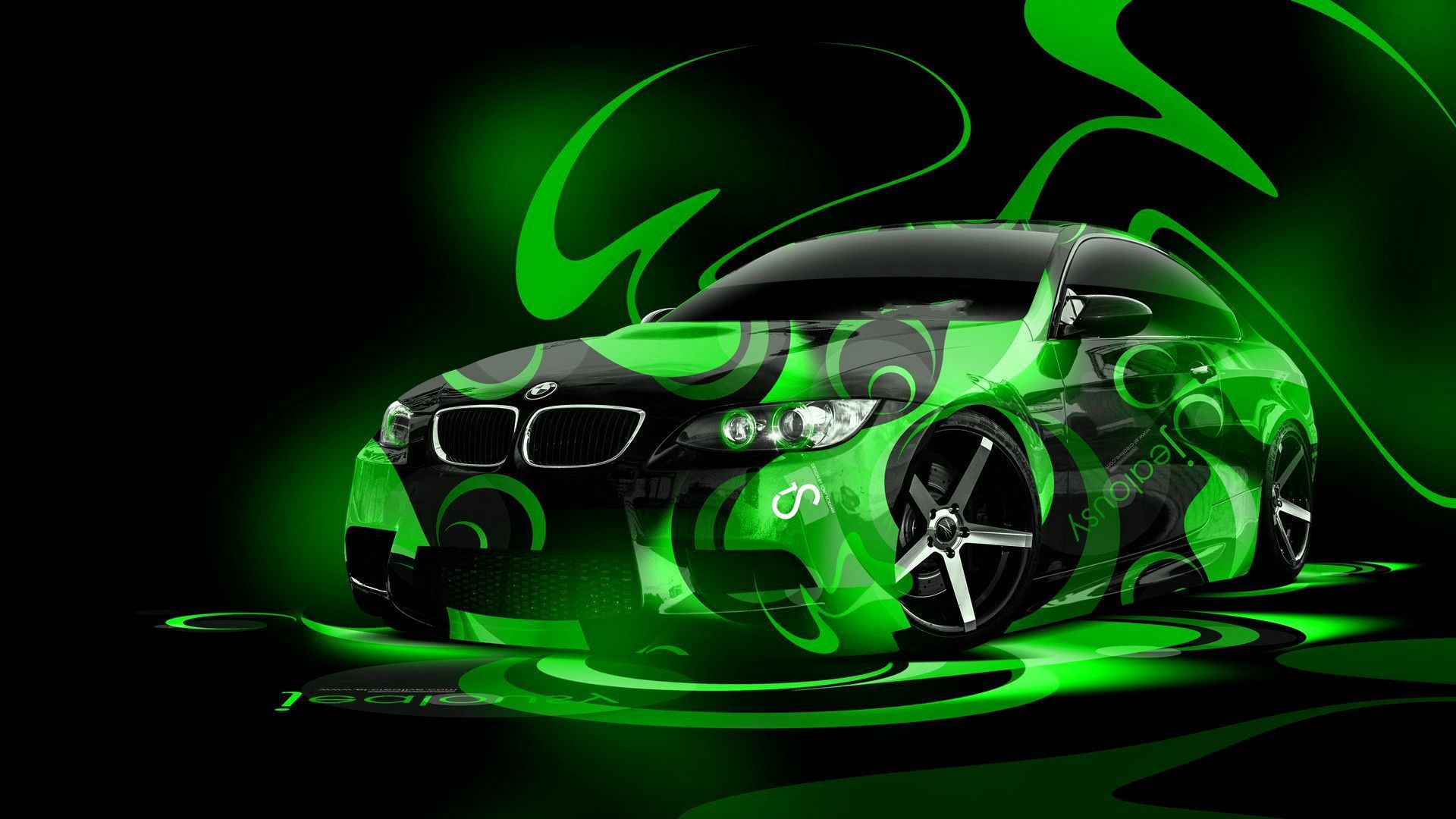 Auto BMW verde neon, 1920x1080 Full HD, PC