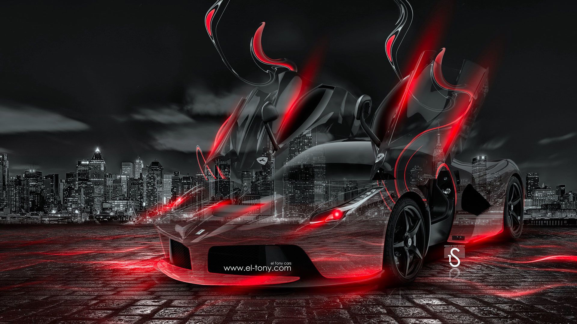 Auto crystal luci blu neon, 1920x1080 Full HD, Desktop