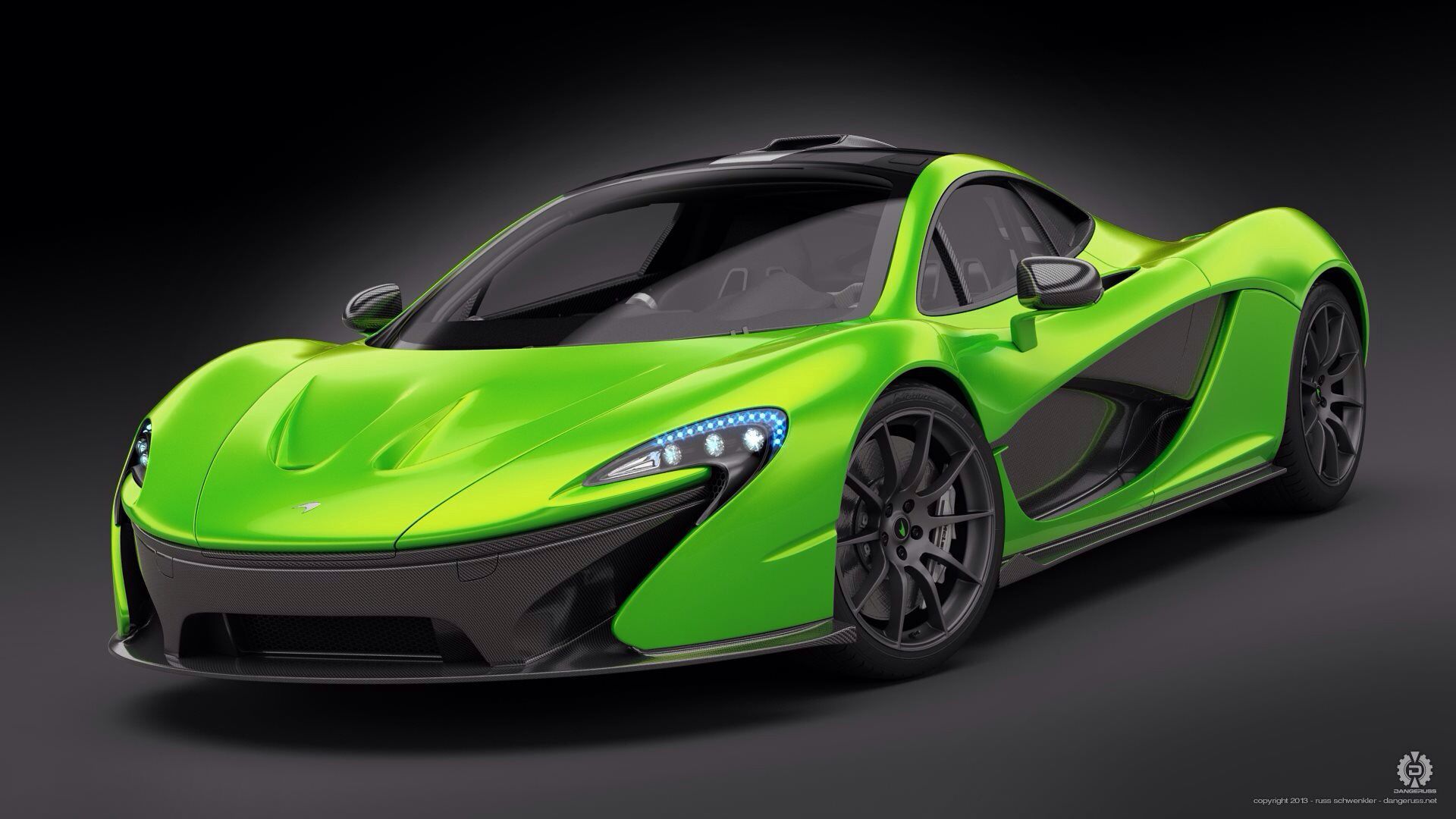 McLaren P1 verde neon, supercar britannica, 1920x1080 Full HD, Laptop