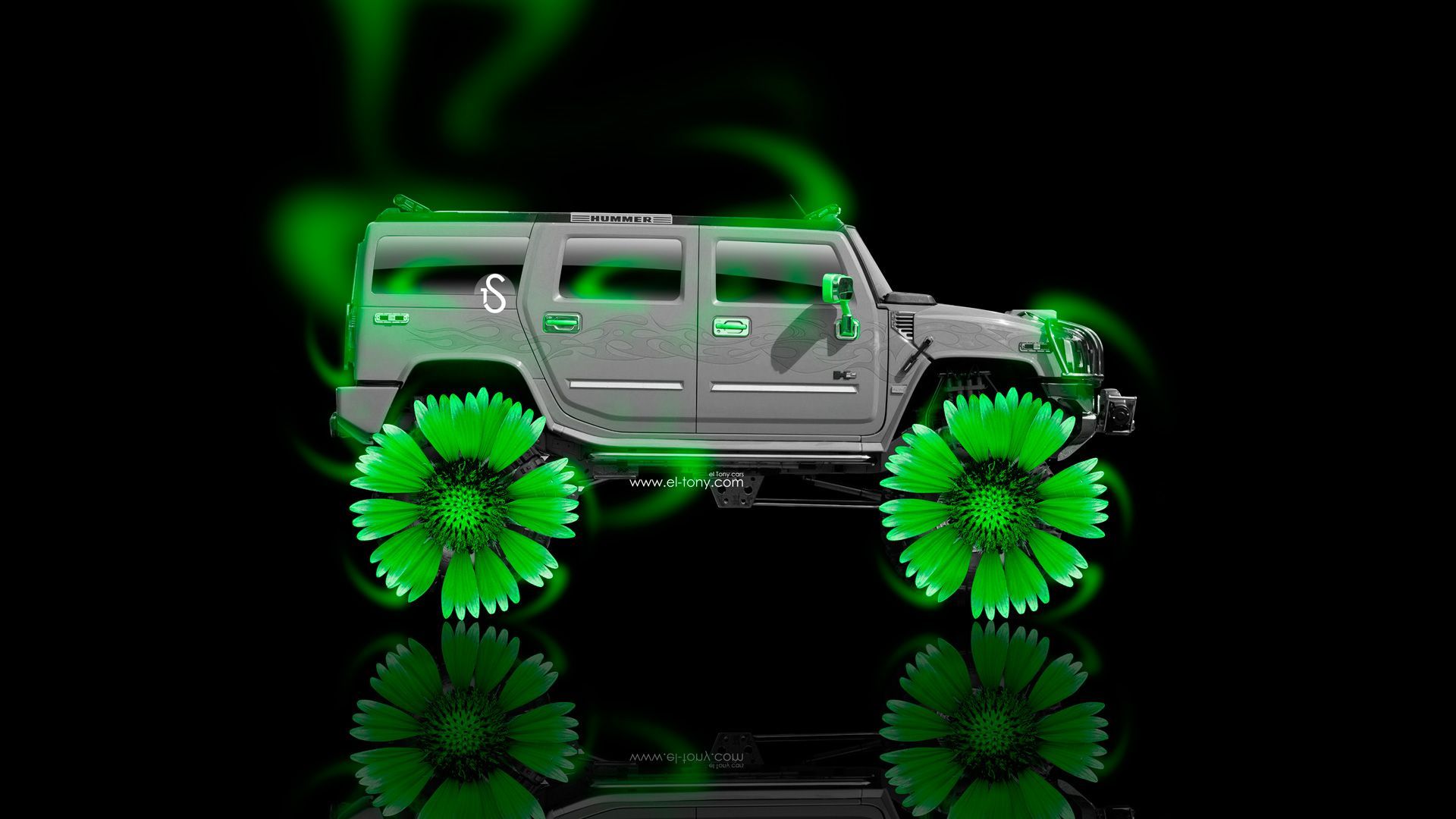 Auto verde neon splash acqua, 1920x1080 Full HD 1080p, Desktop