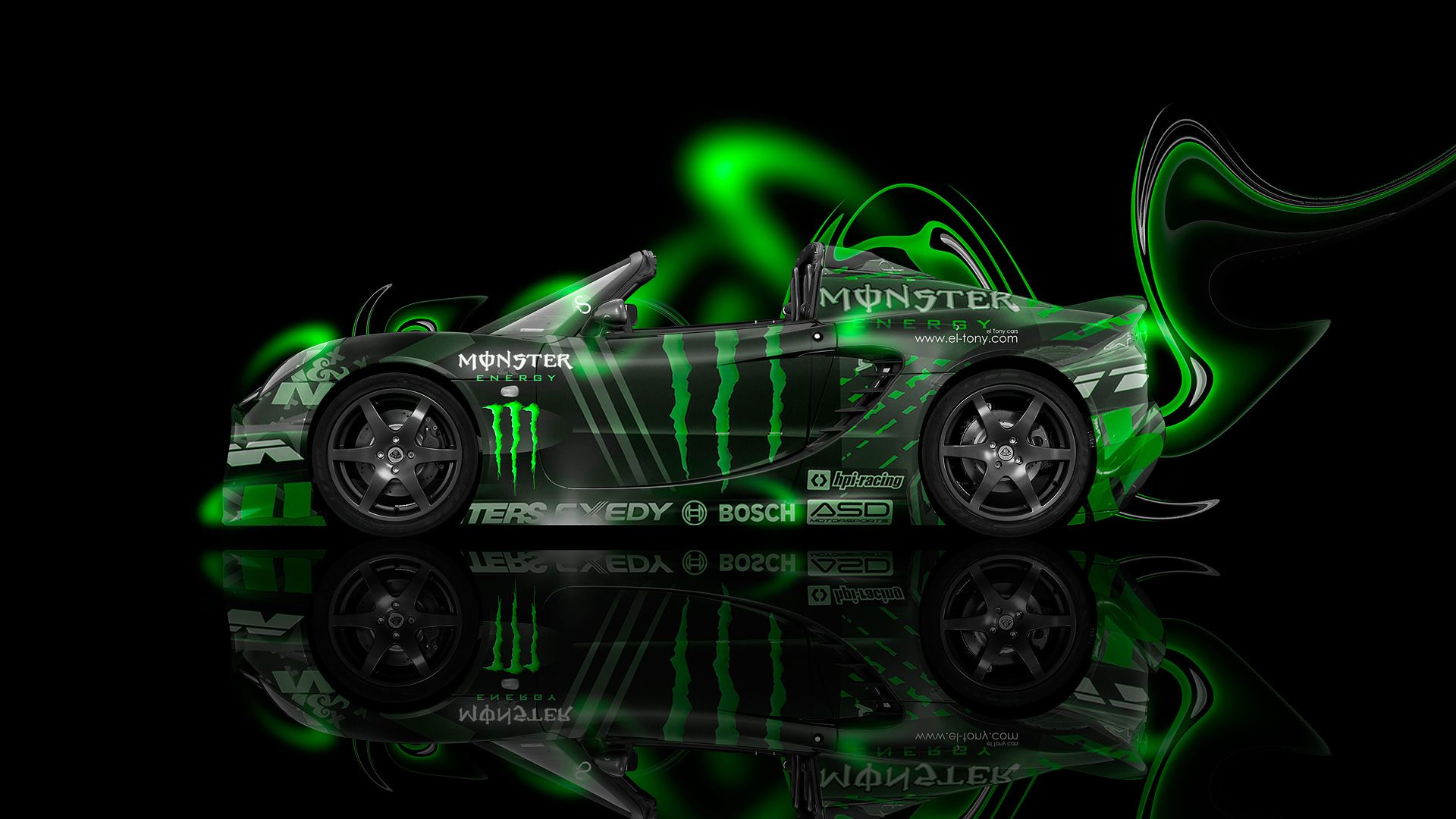 Auto sportiva neon verde-blu, 3840x2133 4K Ultra HD, Smart TV 4K