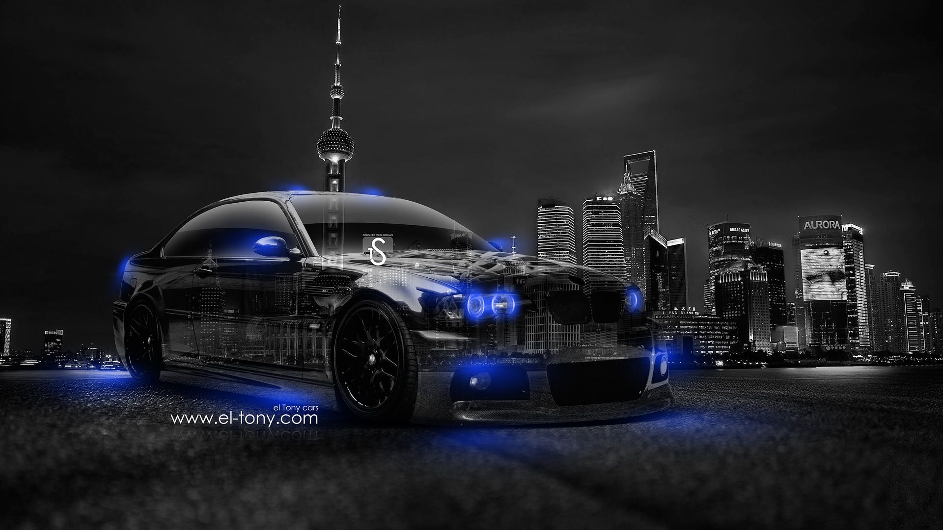 Auto verde neon con acqua, 1920x1080 Full HD, PC