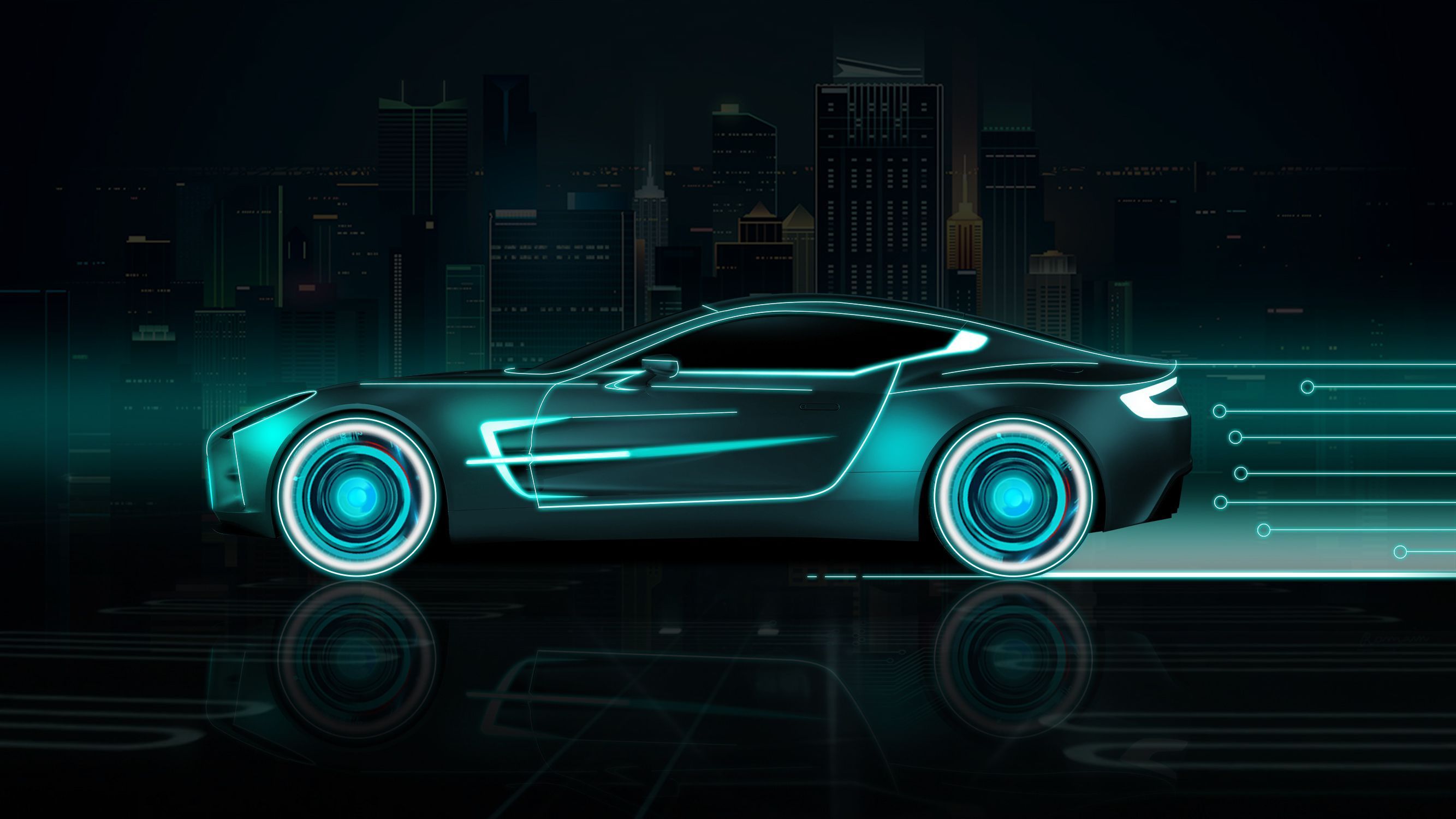 Supercar Neon, 2667x1500 QHD, Laptop