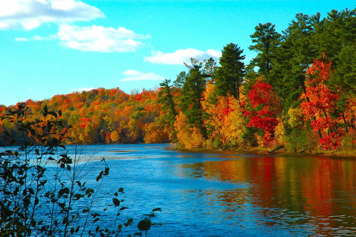 Paesaggio autunnale con fiume, 1200x800 HD, Desktop