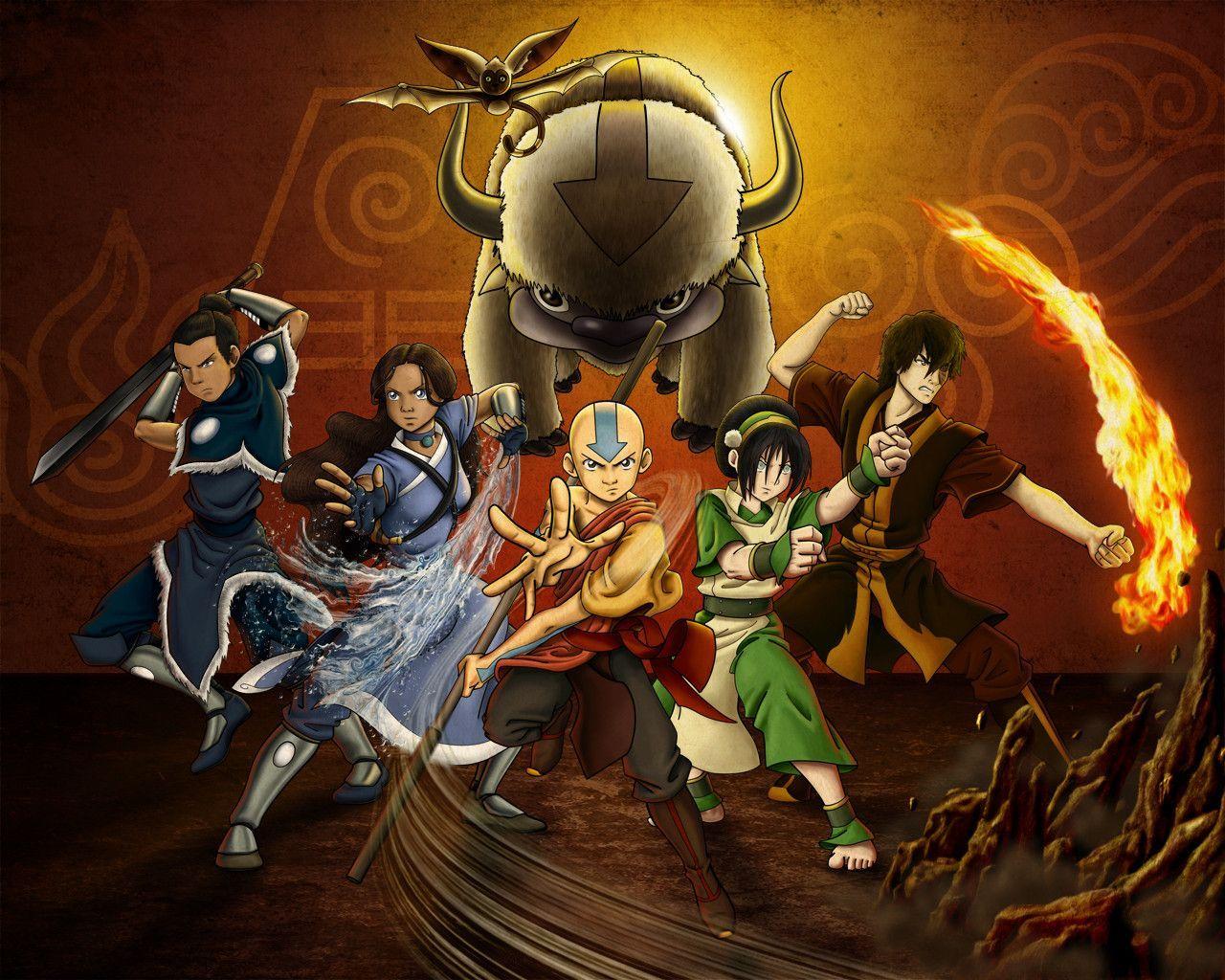 Avatar Aang e gruppo, 1280x1024 720p, Laptop
