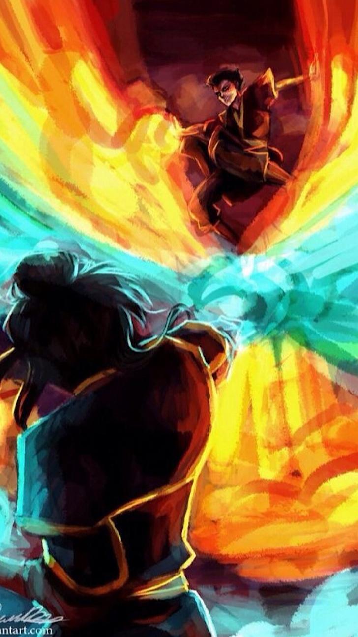 Aang e Zuko, dominatori elementi, 728x1295 Full HD Verticale, iPhone