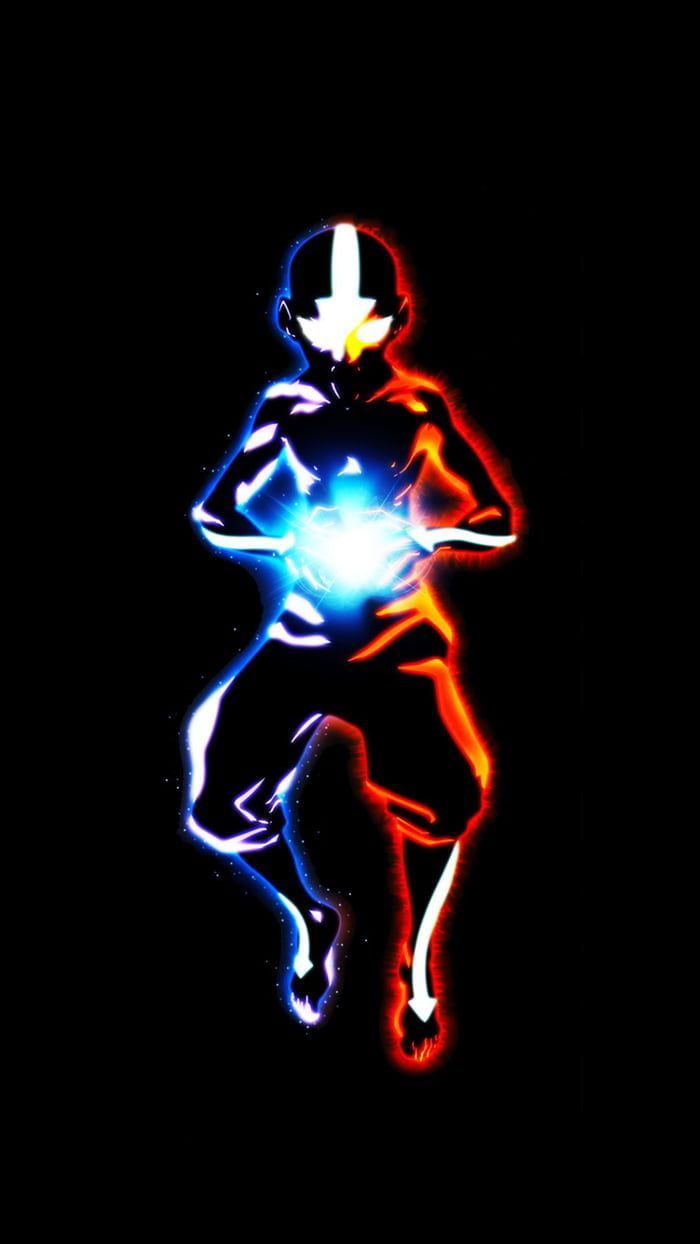 Aang Avatar State silhouette, 700x1244 Verticale, Telefono