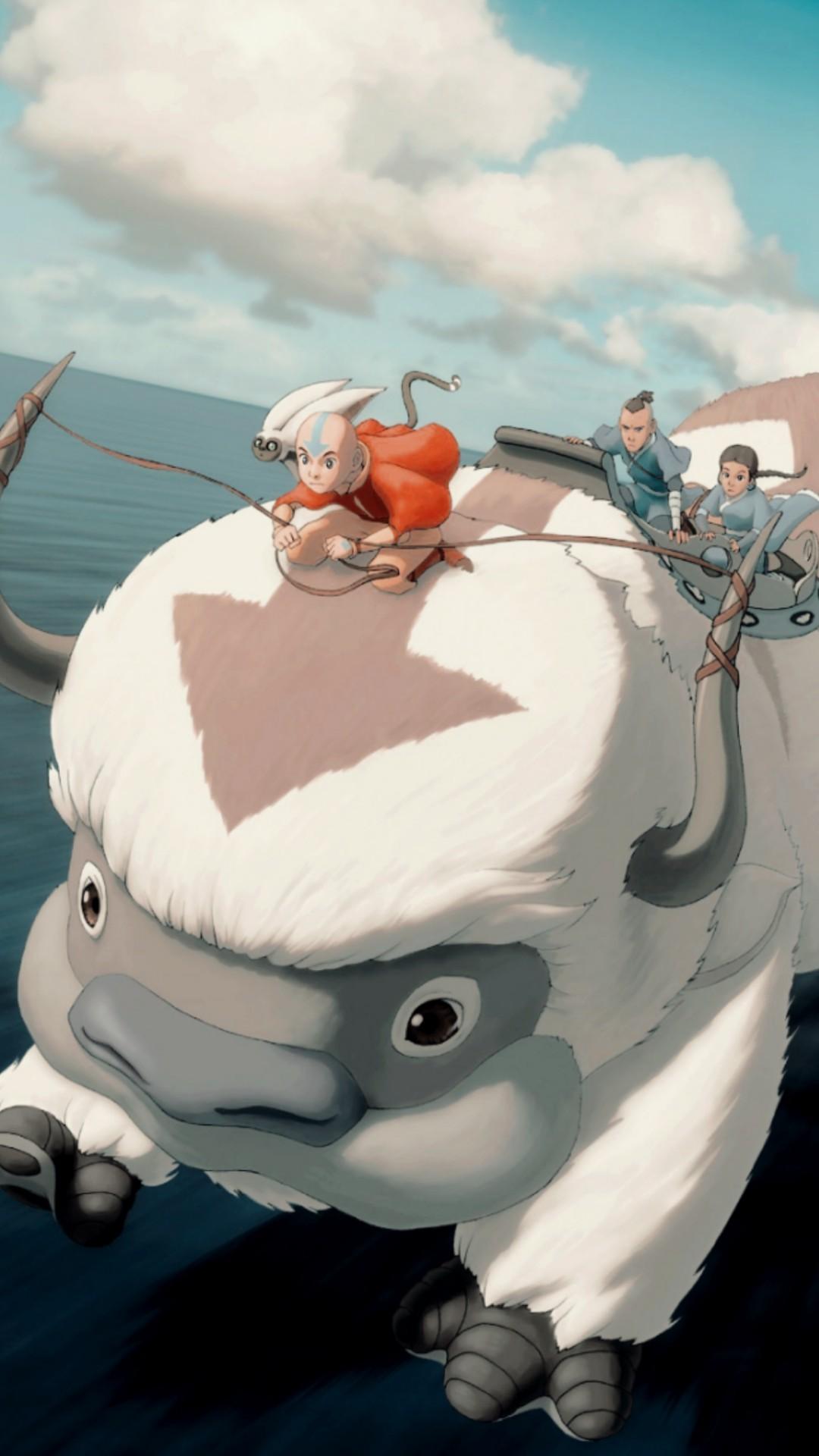 Aang e Appa, Avatar, 1080x1920 Full HD Verticale, Smartphone
