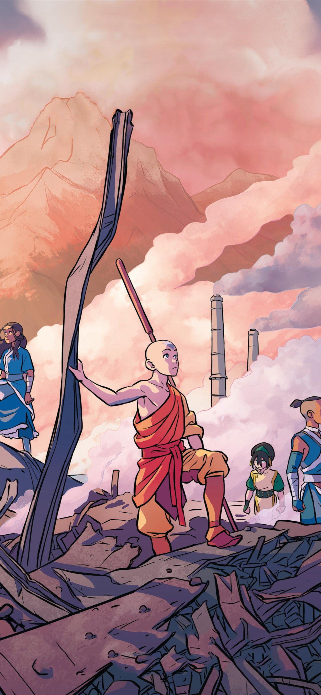 Avatar Aang che alza le rocce, 1284x2778 Full HD Verticale, iPhone