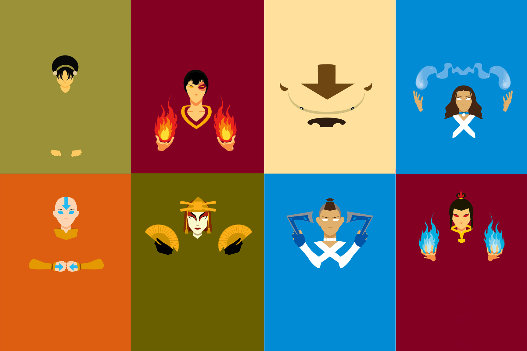Personaggi Avatar The Last Airbender minimalisti, 1728x1150 HD Ready, Desktop