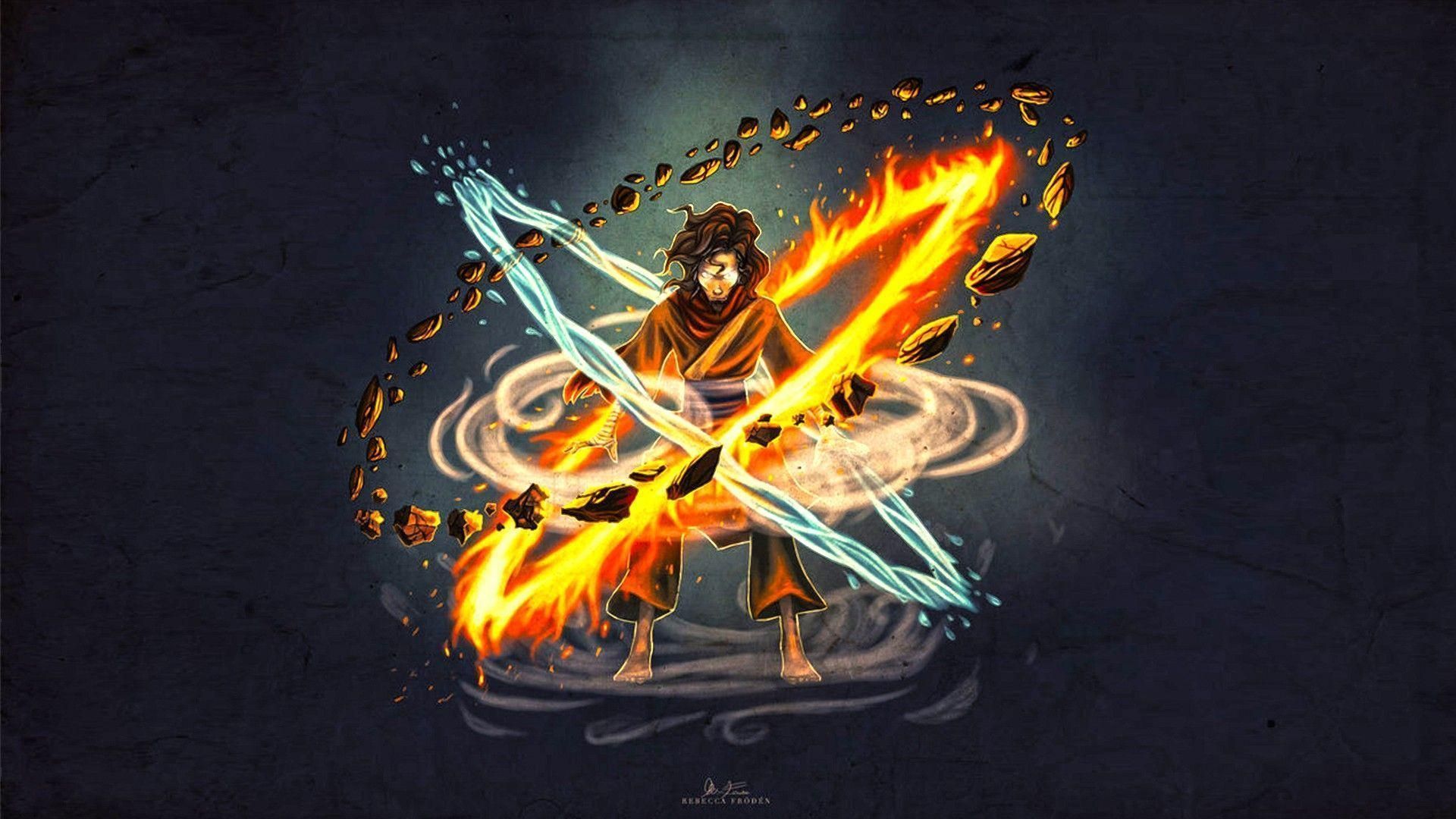 Avatar Aang quattro elementi, 1920x1080 1080p, PC