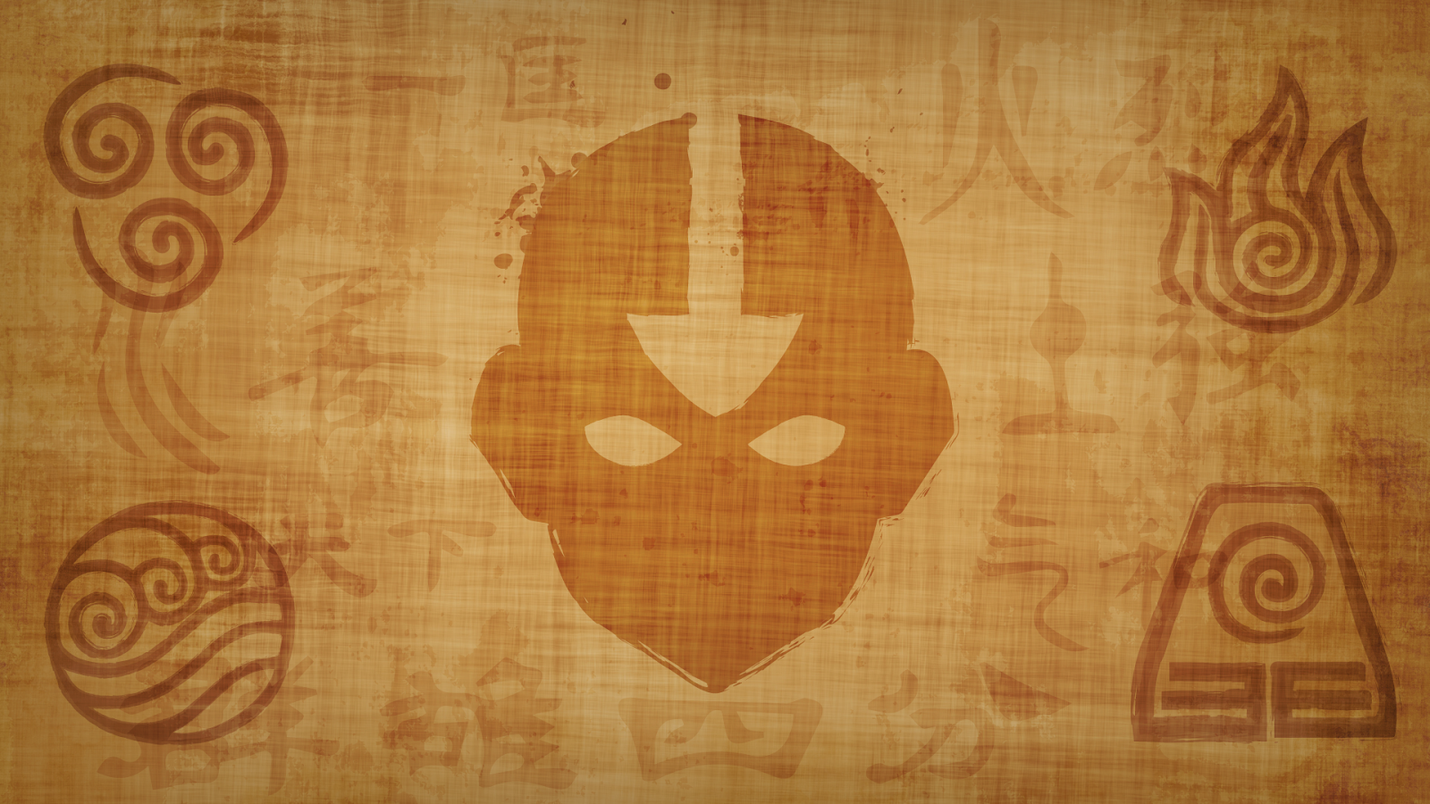 Avatar Aang simbolo elementi, 1600x900 HD, PC