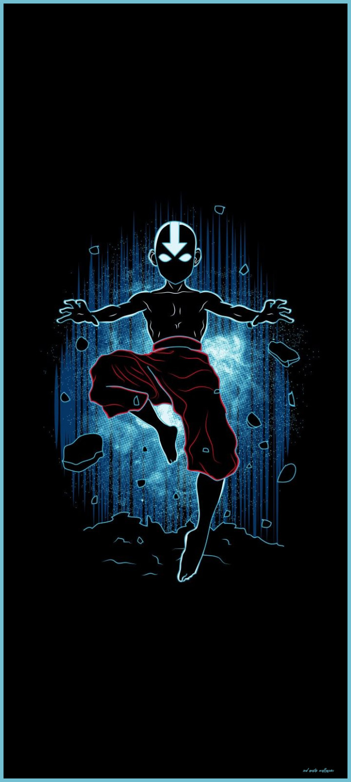 Aang stato Avatar bagliore blu, 698x1552 Verticale, Telefono
