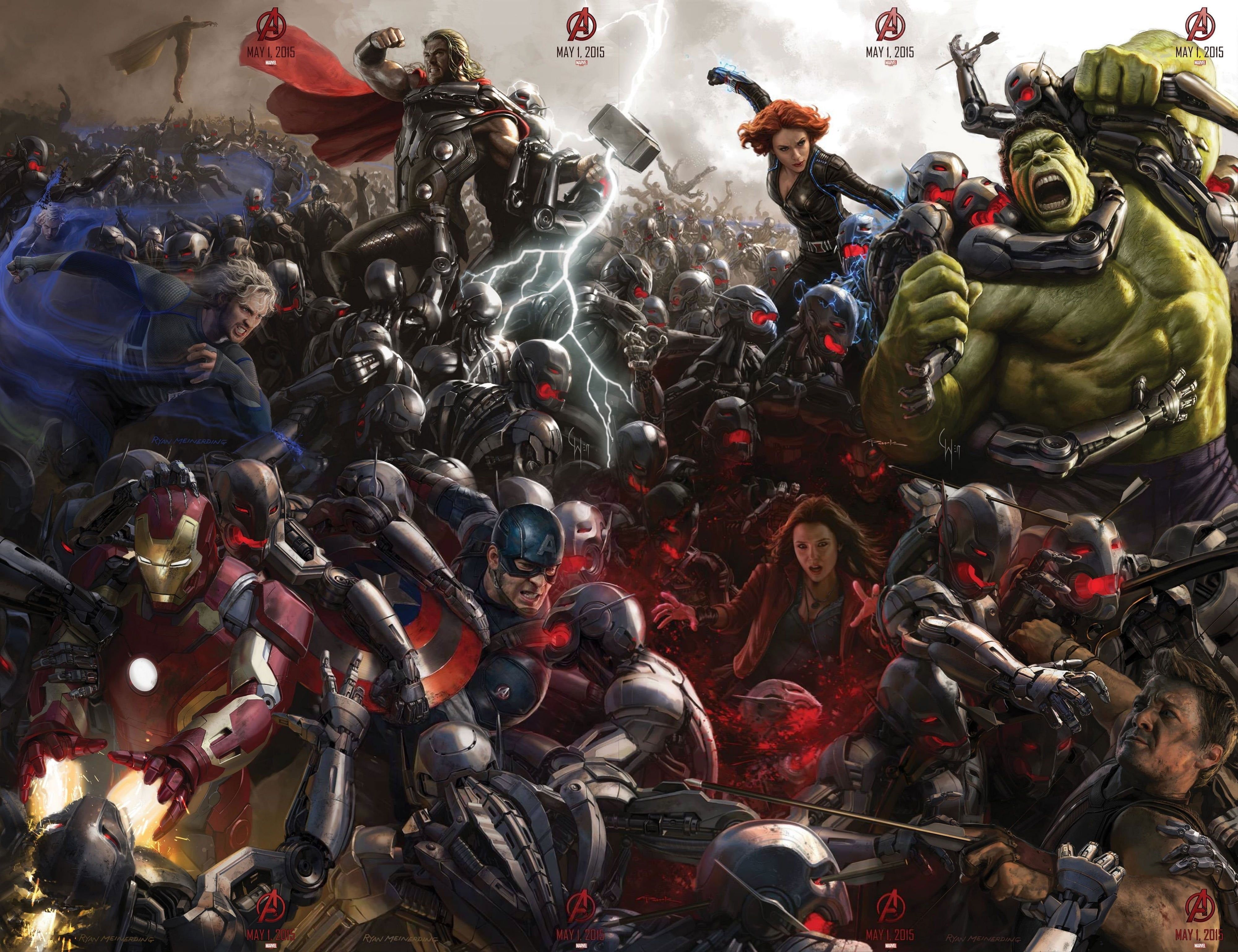 Avengers battaglia contro robot Ultron, 4000x3076 UHD, PC 4K