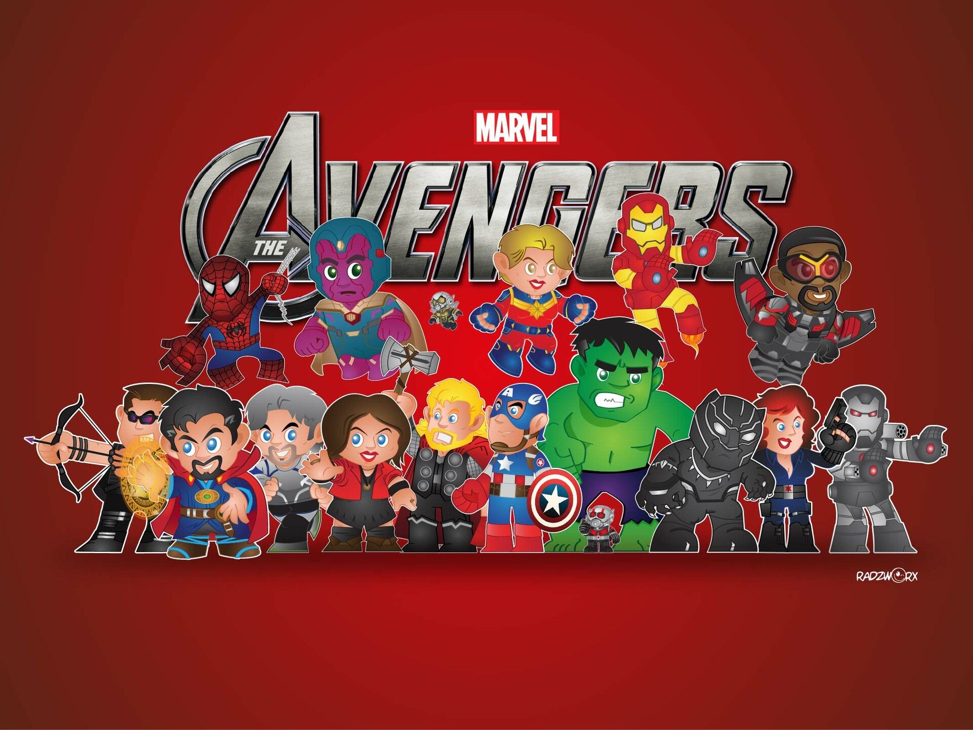 Personaggi Avengers animati chibi, 1920x1441 Full HD+ WUXGA, Desktop