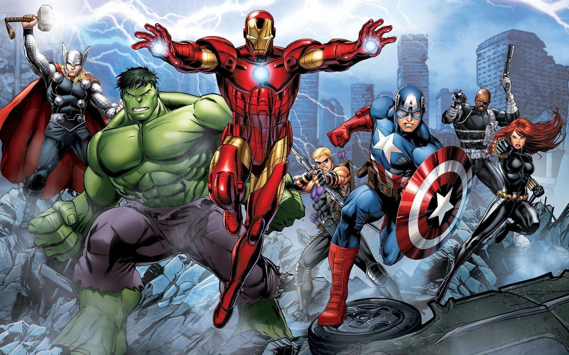 Avengers cartoon animati gruppo, 1920x1200 Full HD+, PC