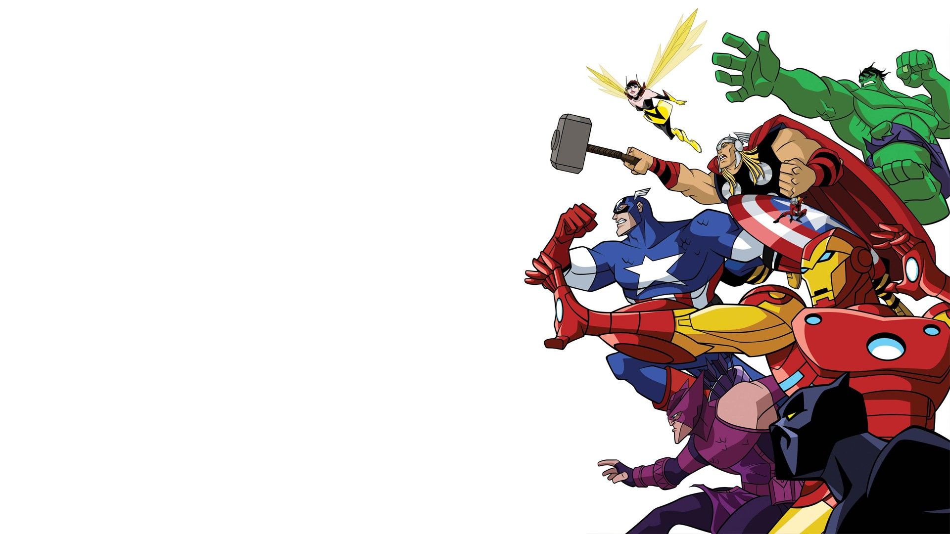 Avengers cartoon personaggi Marvel, 1920x1080 Full HD 1080p, PC