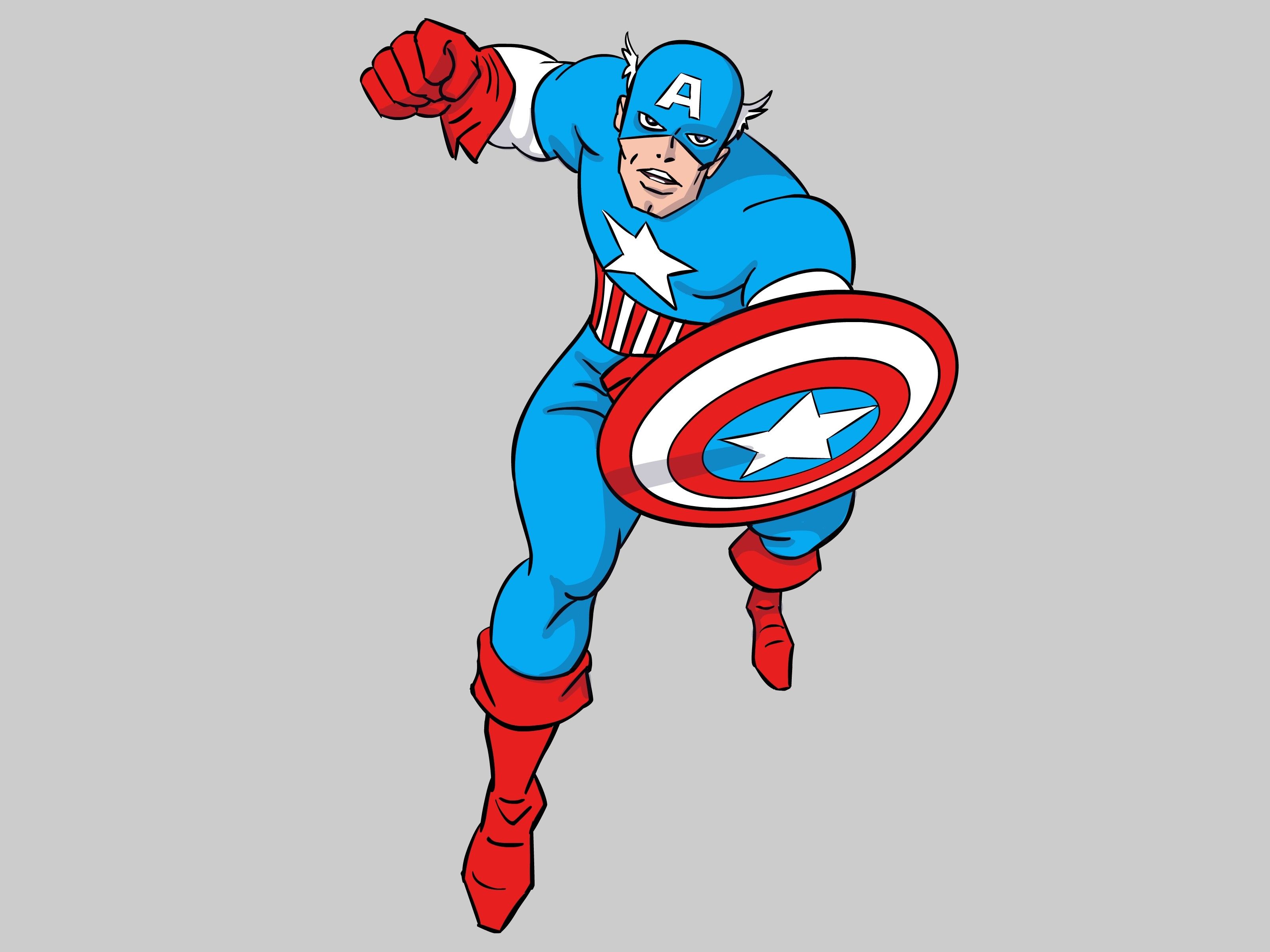 Captain America animato con scudo, 3200x2400 2K+, Monitor Gaming