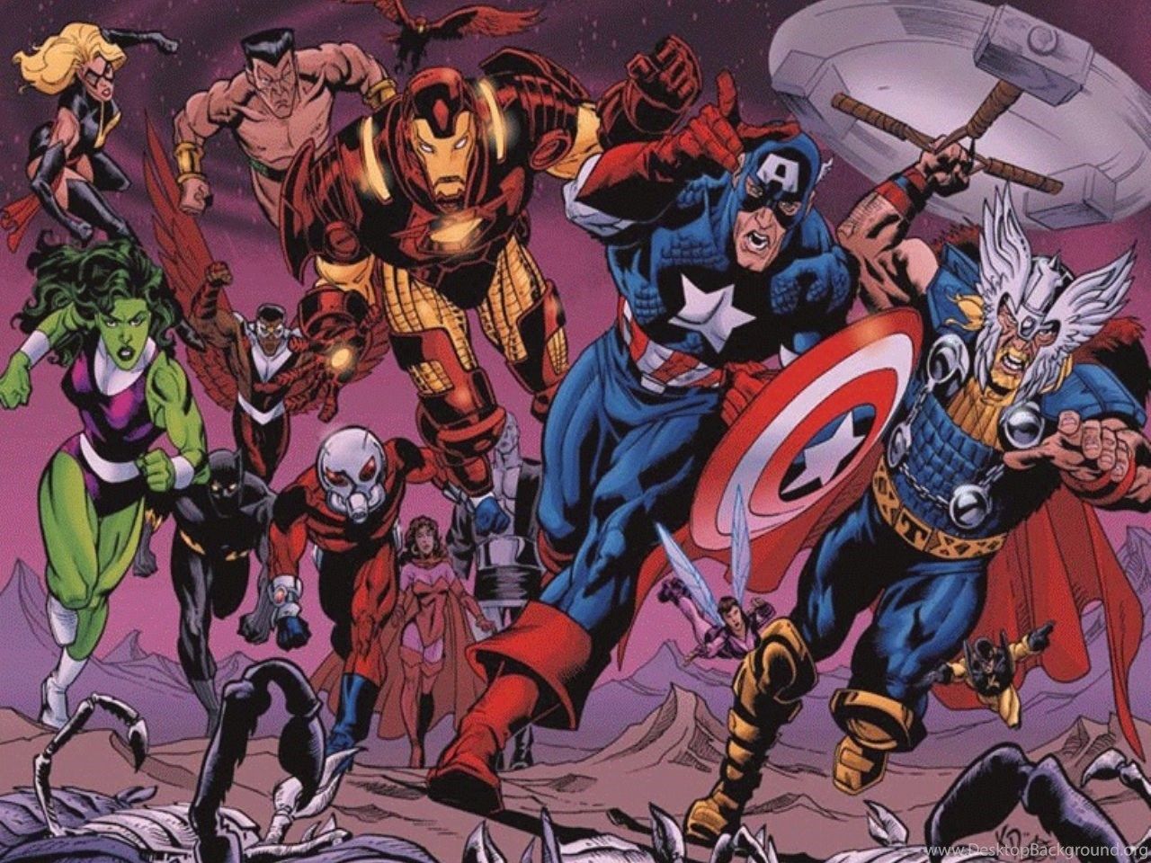 Avengers cartoon Iron Man Captain America Thor, 1280x960 720p, PC