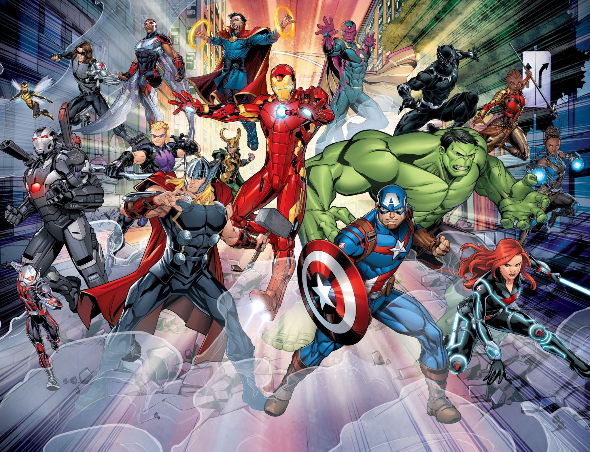 Avengers gruppo supereroi Marvel, 2048x1570 alta risoluzione, Laptop