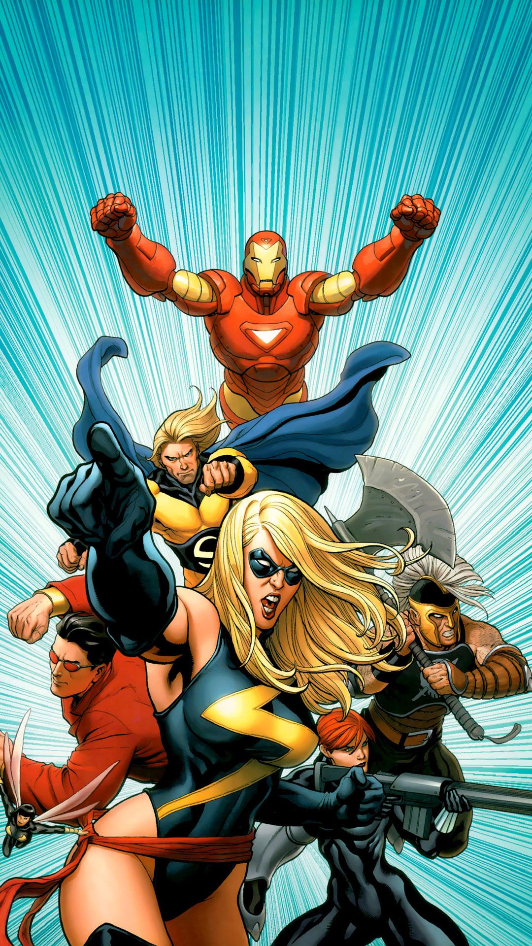 Avengers eroi Marvel animati, 1080x1920 Verticale, Telefono