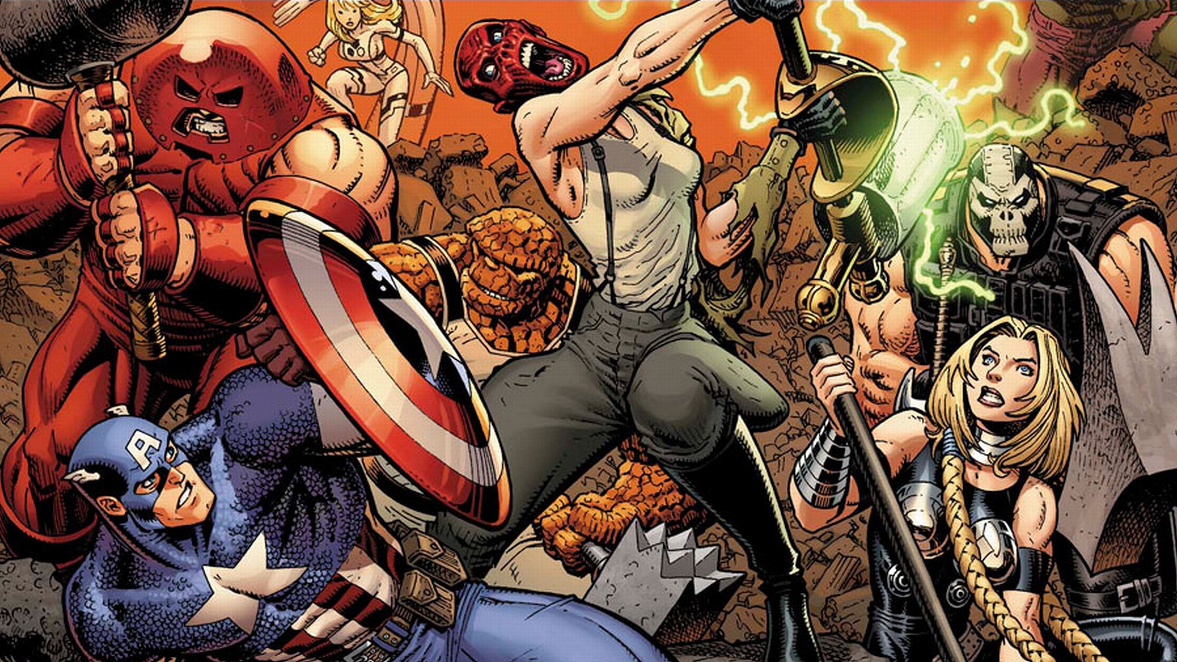 Avengers animati fumetto azione, 3840x2160 4K, Desktop 4K