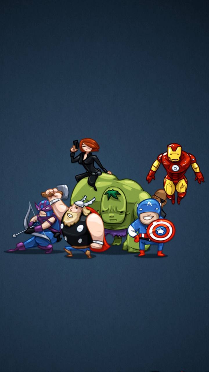 Avengers animati cartoon, 720x1280 Full HD Verticale, Smartphone