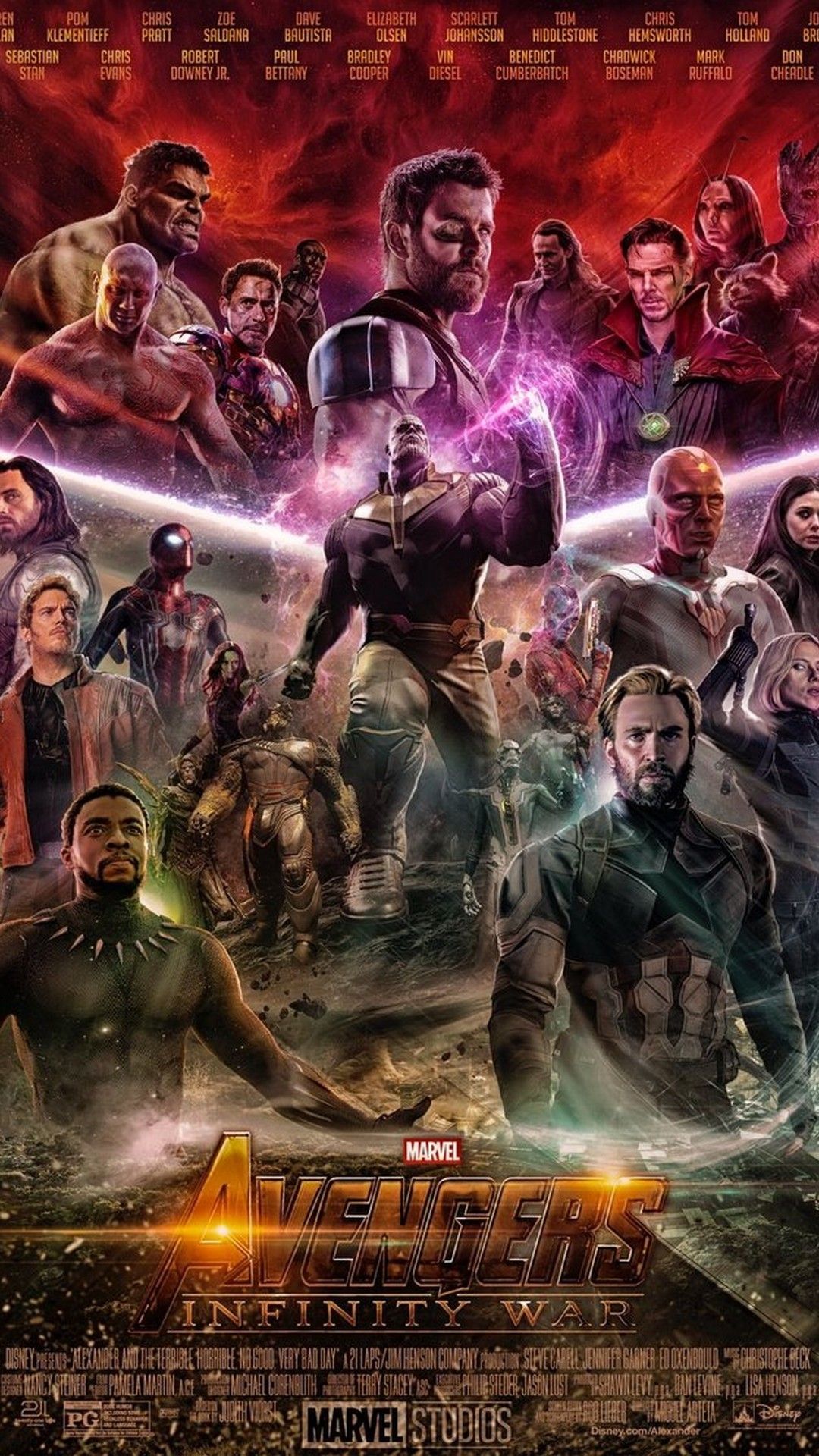 Poster Avengers Infinity War, 1080x1920 Verticale, Mobile