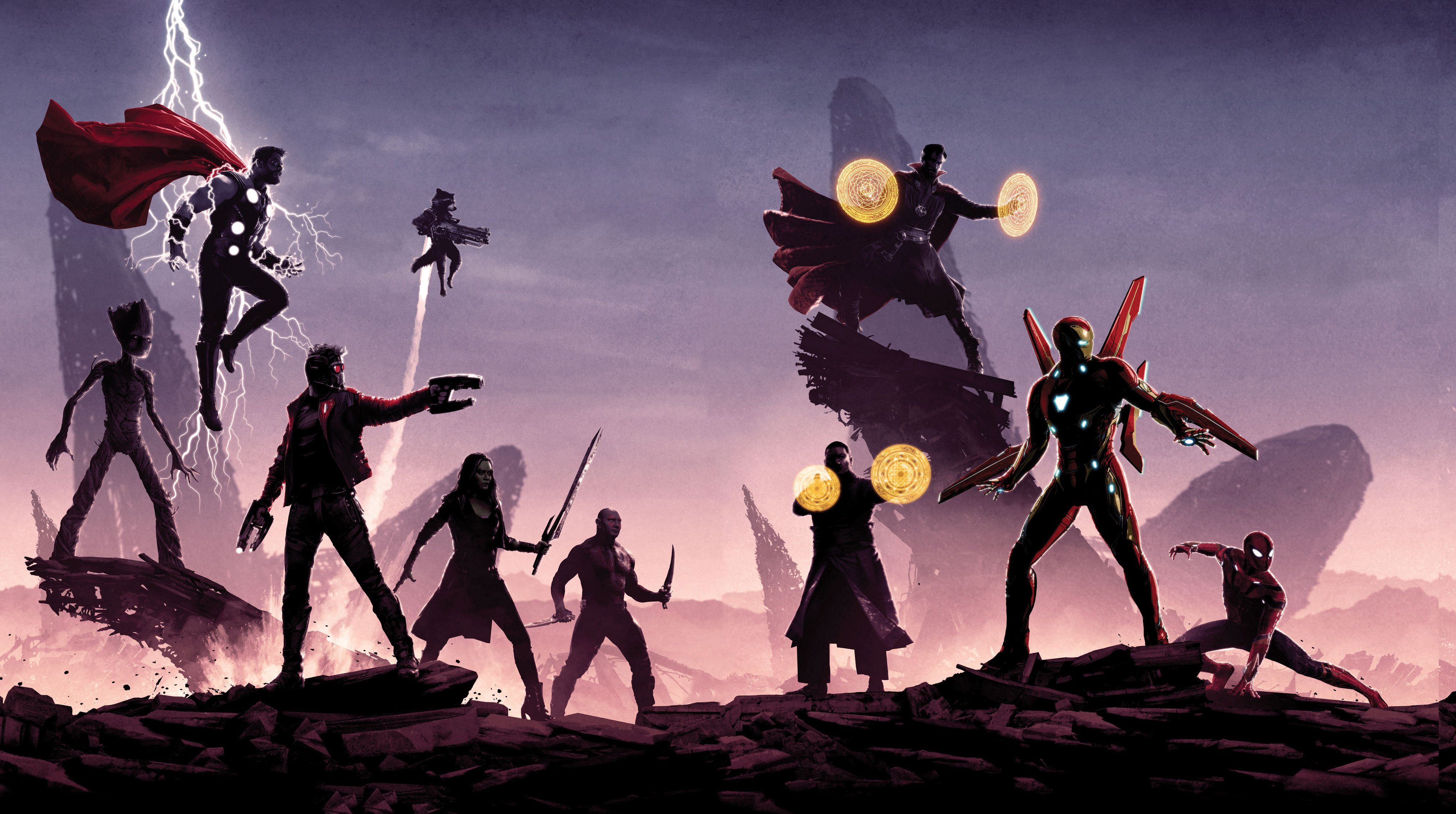 Avengers Infinity War poster artistico, 4048x2265 UHD, PC 4K