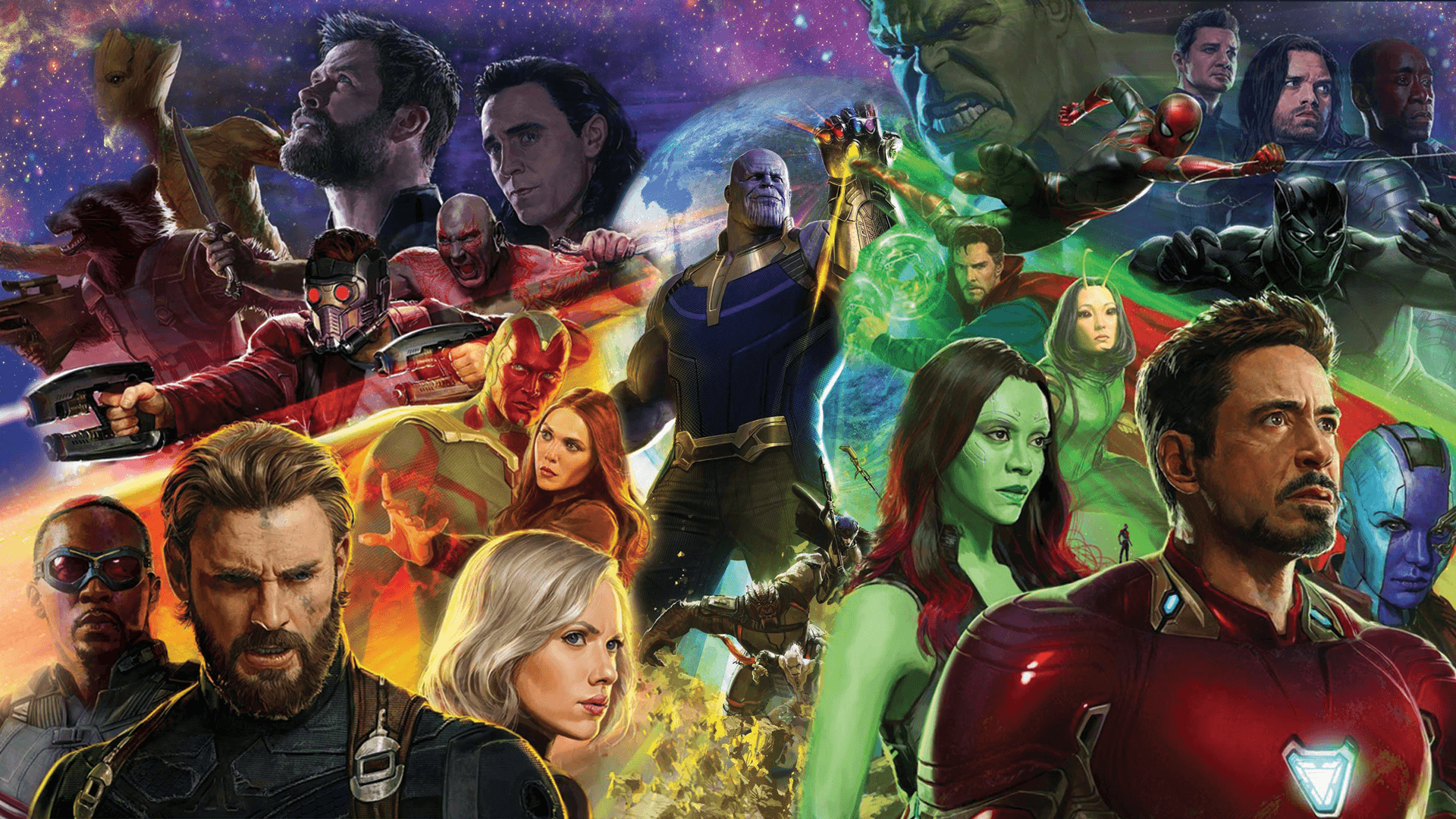 Avengers Infinity War personaggi collage, 1920x1080 1080p, Desktop