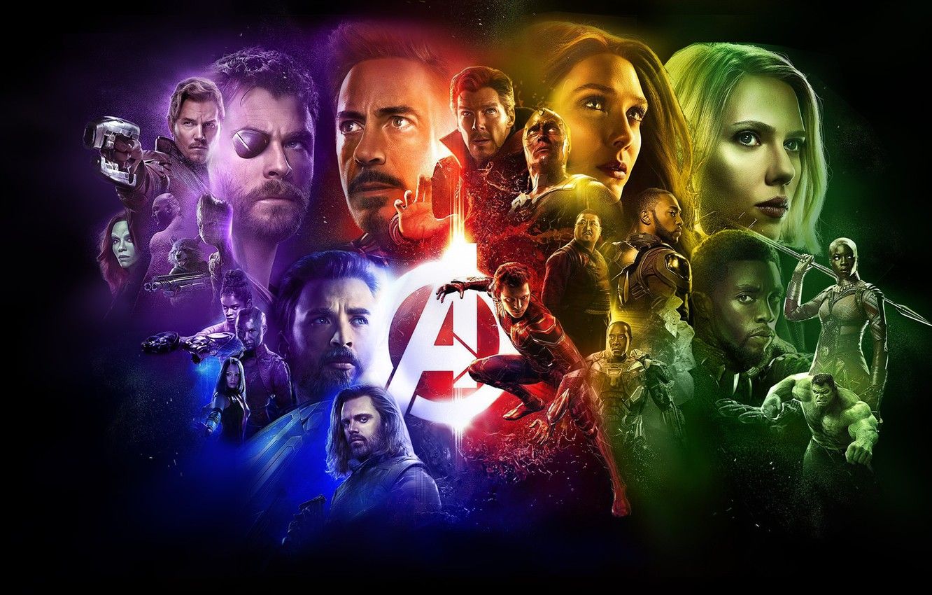 Avengers Infinity War poster personaggi, 1332x850 720p, Laptop
