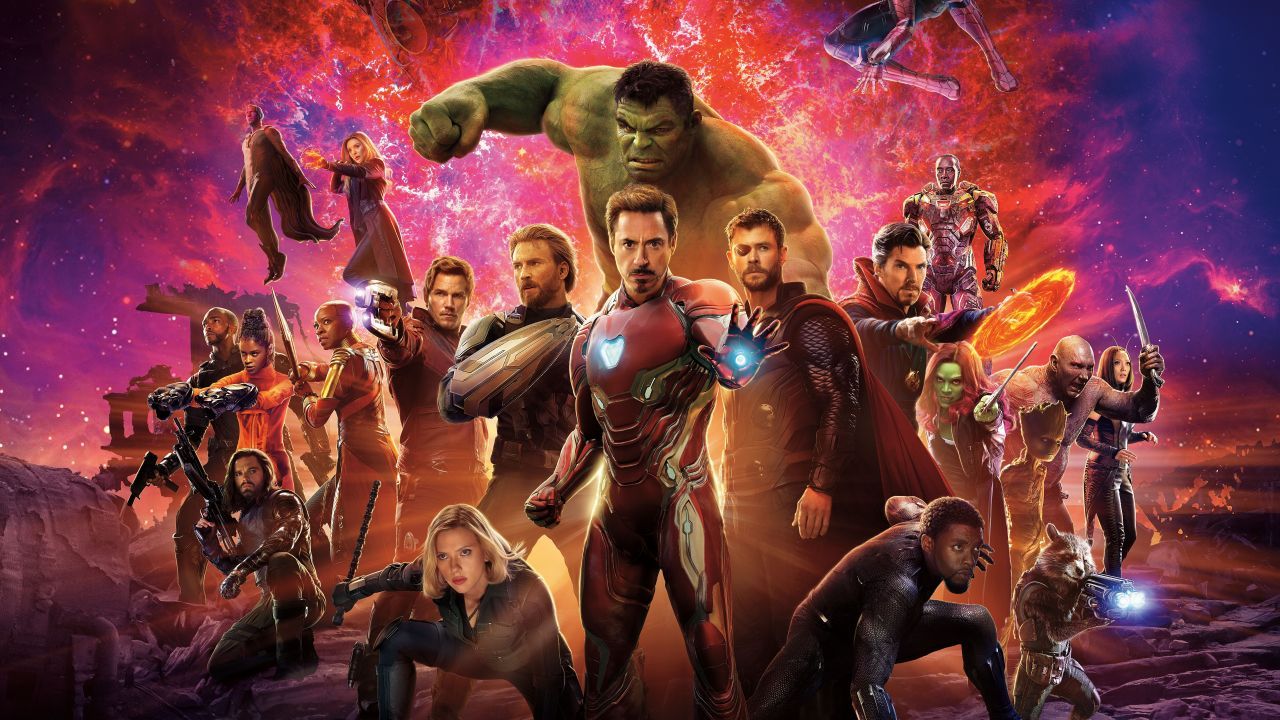 Avengers Infinity War poster gruppo, Marvel, 1280x720 HD, Desktop