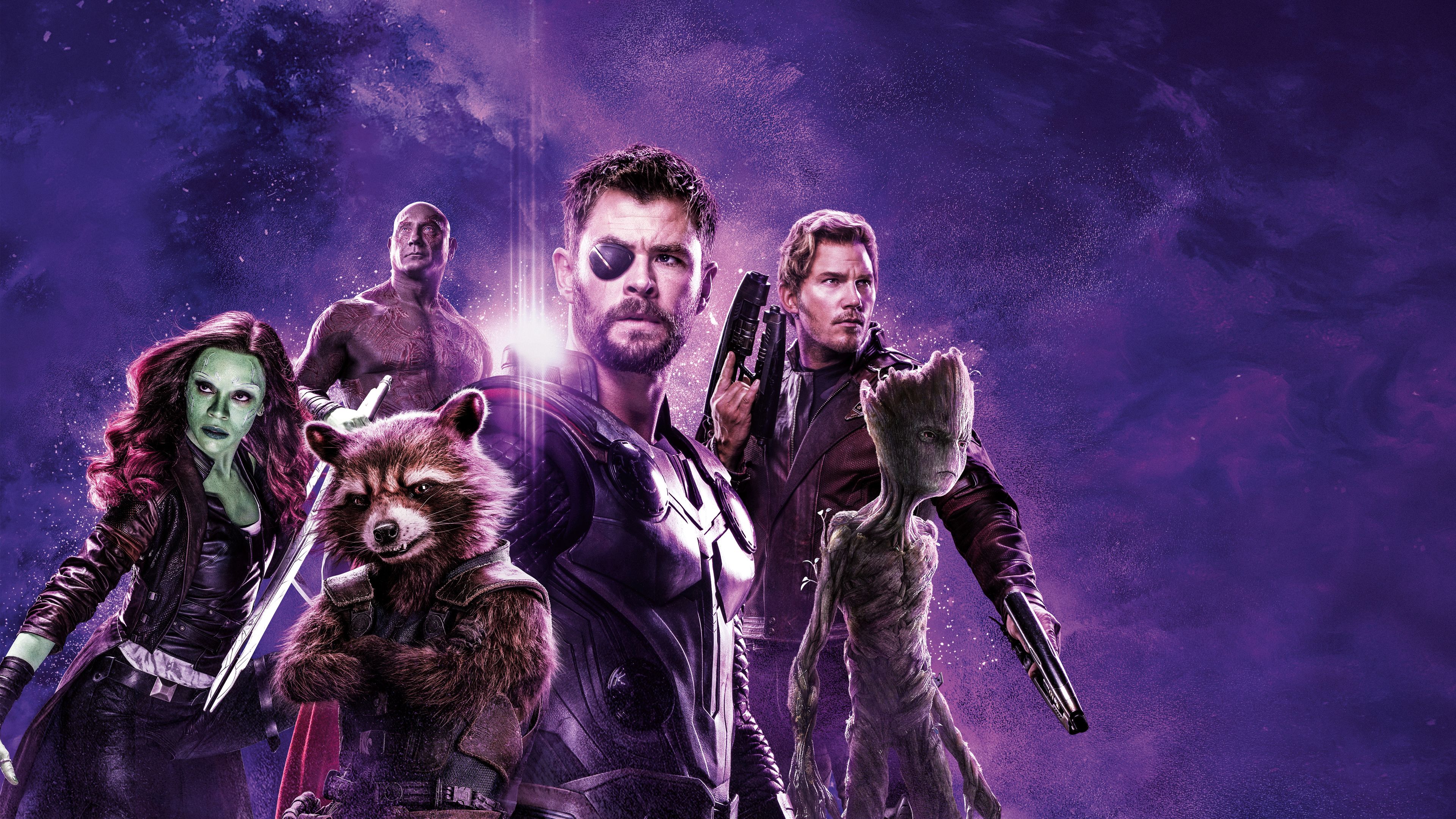 Avengers Infinity War personaggi viola, 3840x2160 Ultra HD, Monitor 4K
