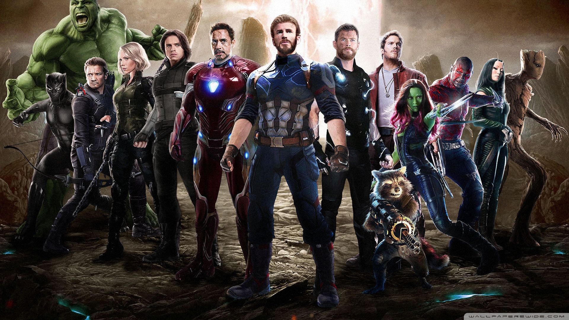 Avengers Infinity War gruppo eroi, 1920x1080 1080p, Laptop