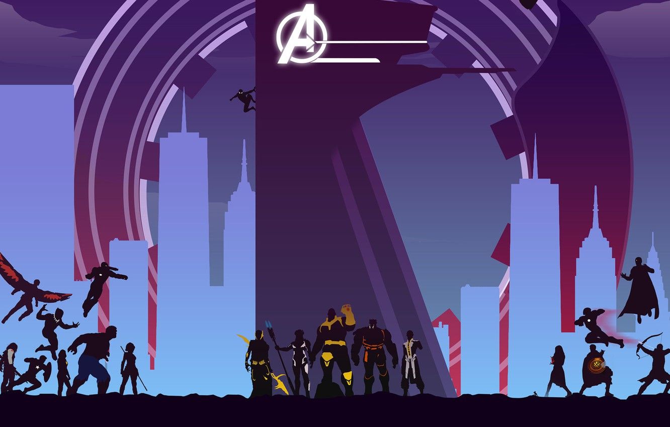Avengers sagome supereroi città, 1332x850 720p, Laptop