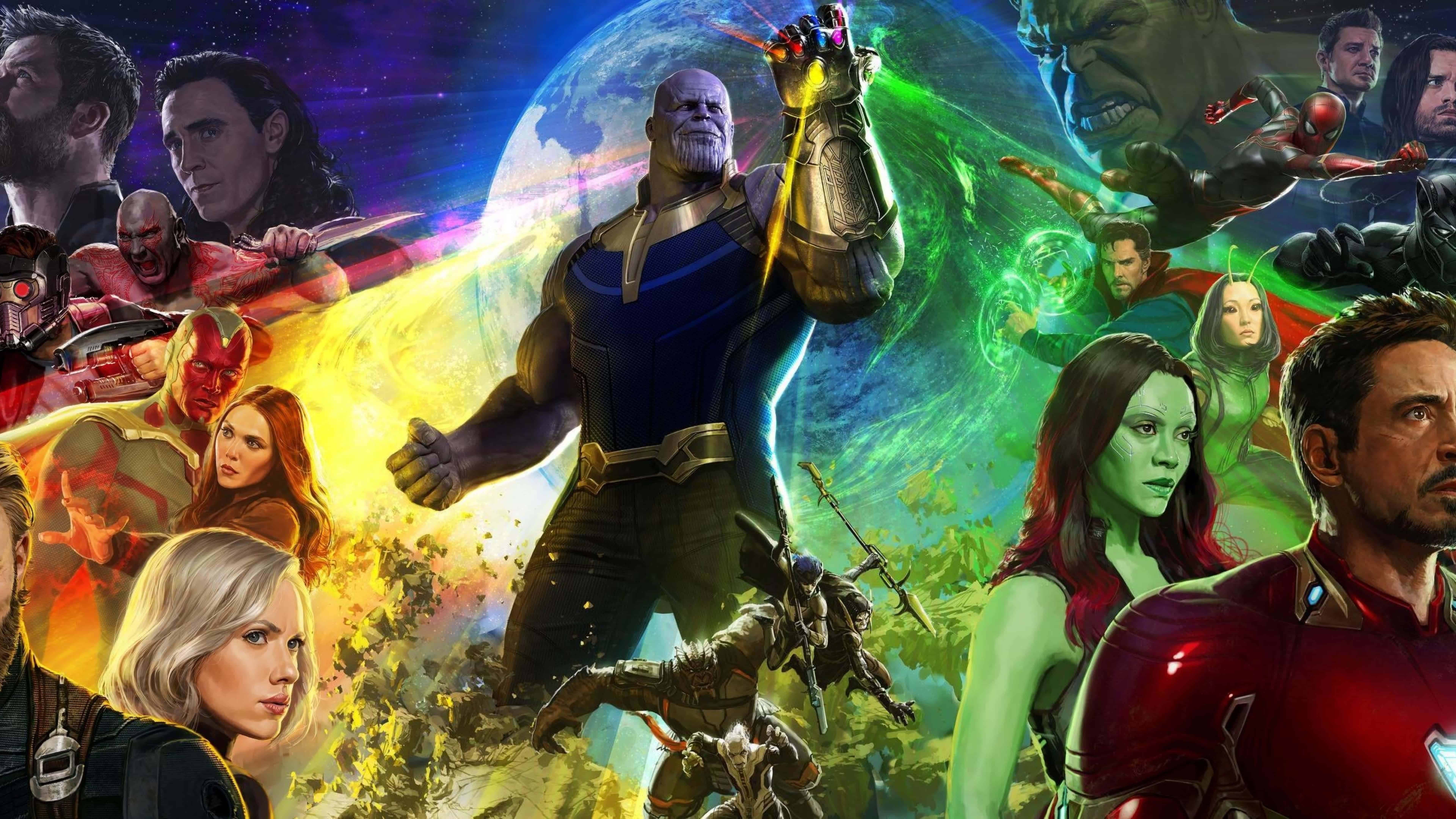 Thanos e Avengers poster, 7680x4320 UHD, PC 4K