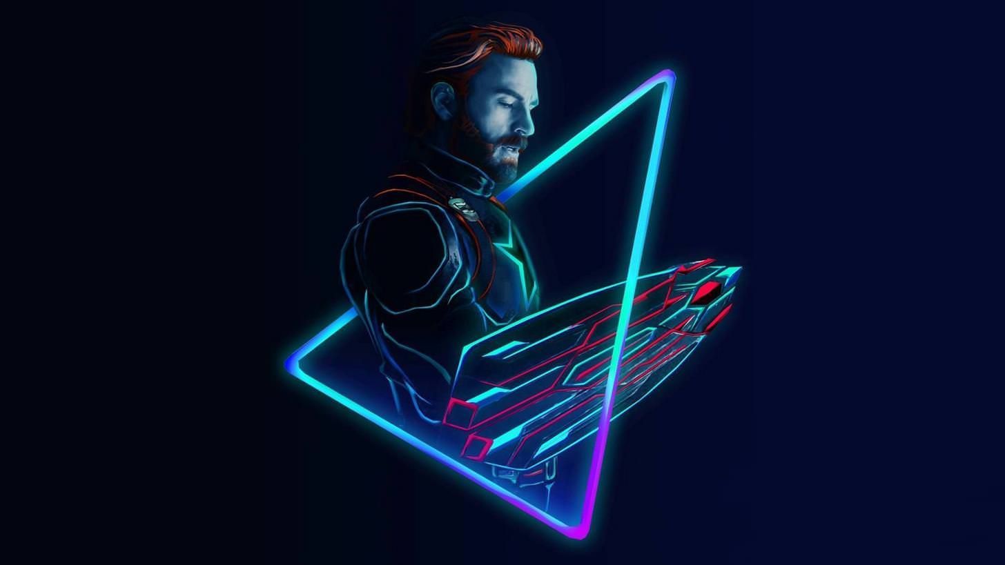 Avengers neon triangolo, Marvel, 1456x819 HD, PC Desktop