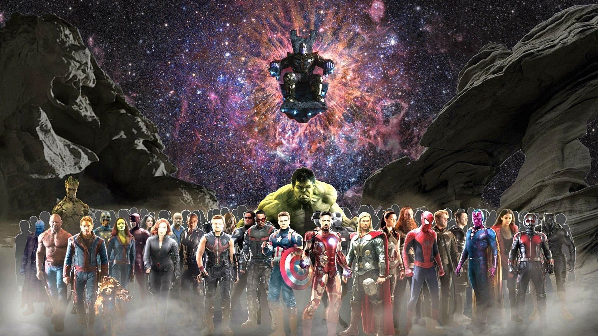 Avengers Infinity War gruppo eroi, supereroi, 1920x1080 1080p, PC