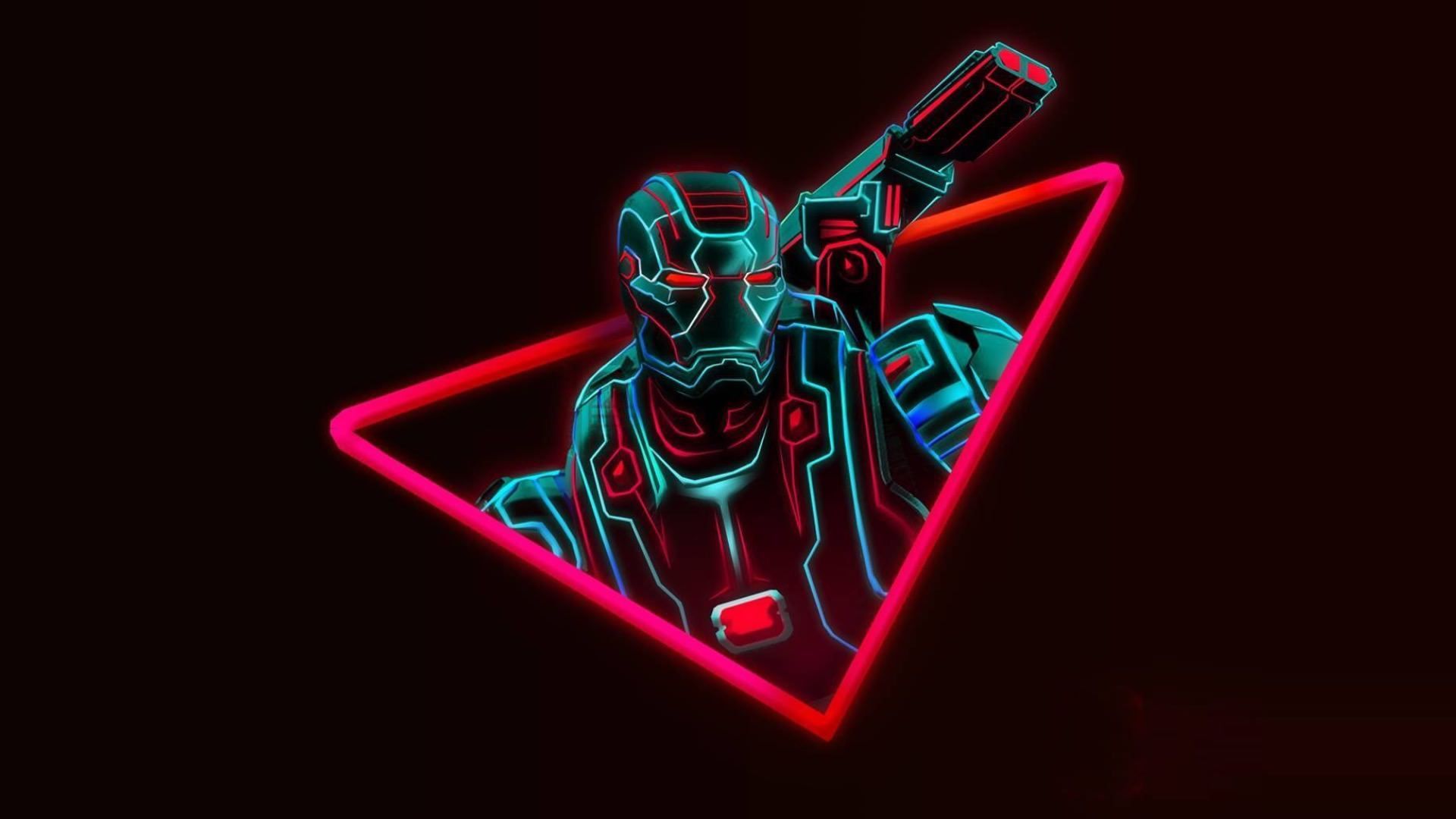 War Machine neon Avengers, Marvel, 1920x1080 Full HD 1080p, PC