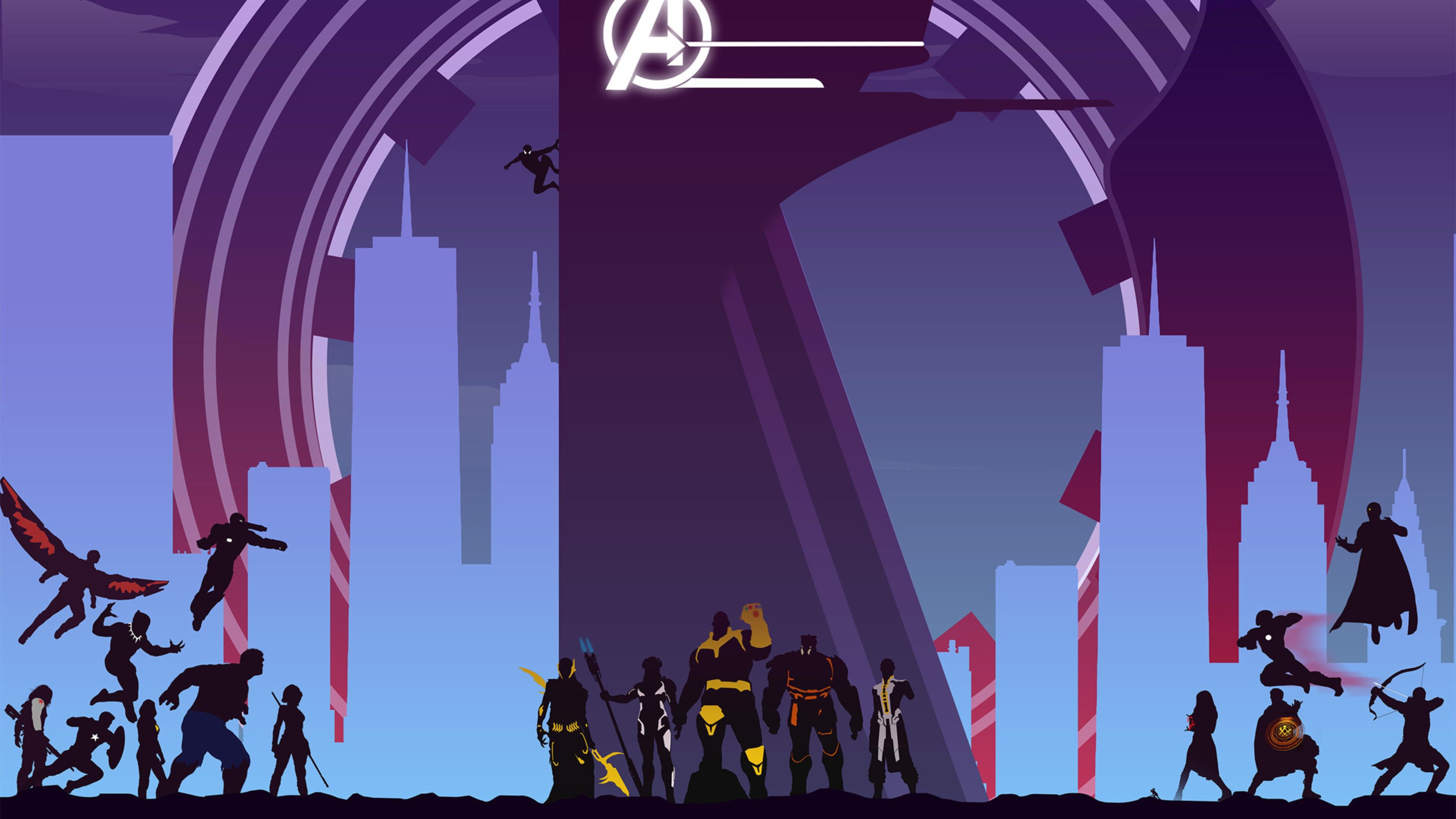 Poster Avengers Infinity War personaggi, 1920x1080 Full HD, PC