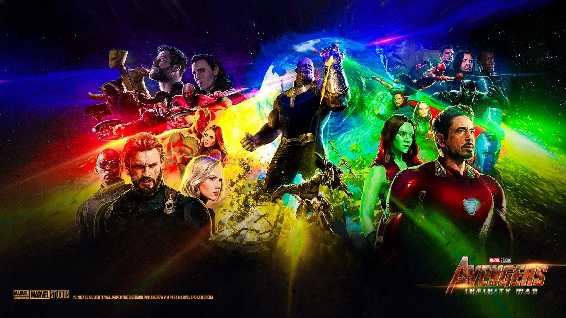 Logo Marvel con personaggi, 1920x1080 Full HD 1080p, PC
