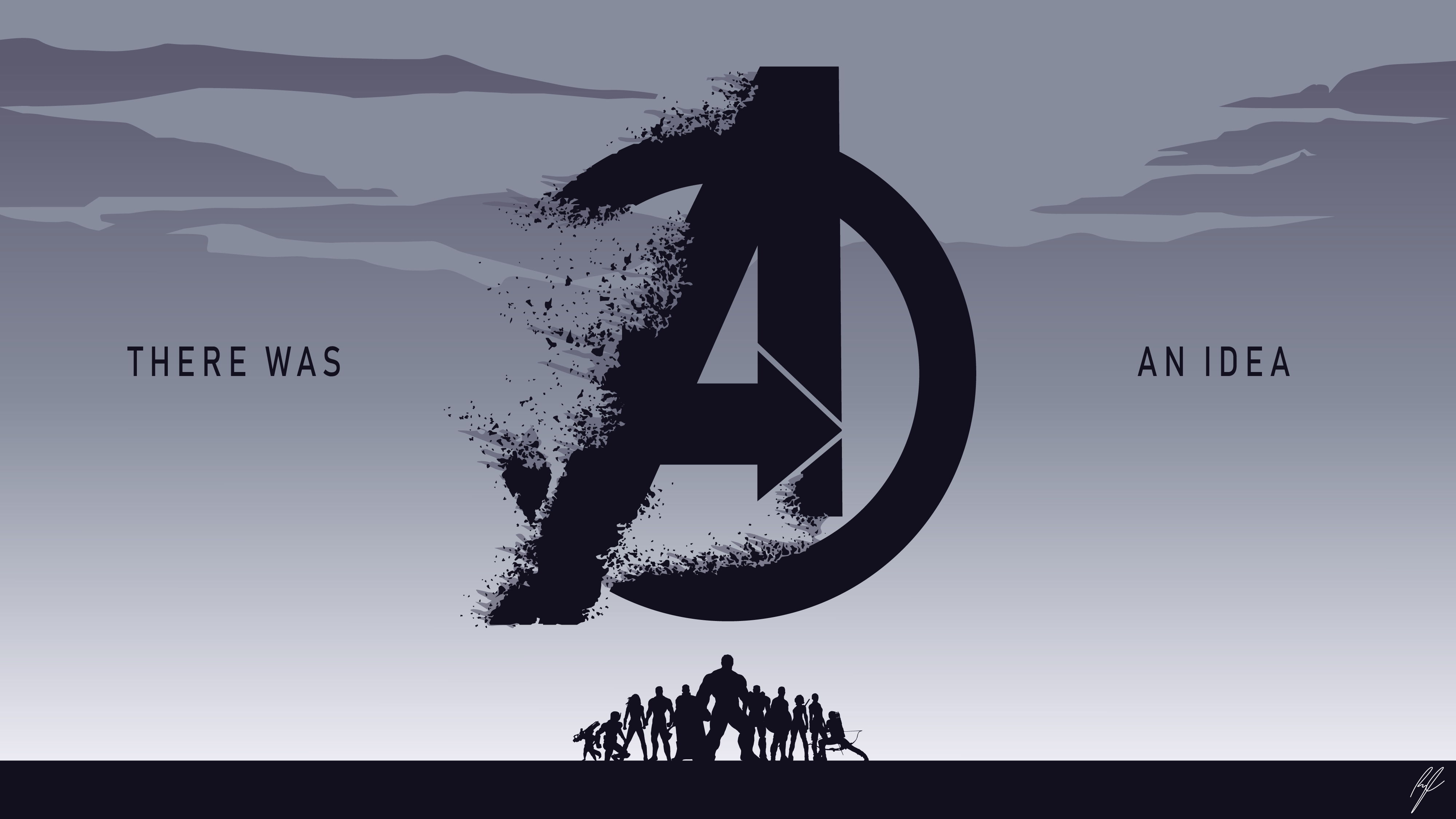 Logo Avengers dissolvenza minimalista, 4000x2250 Ultra HD, PC