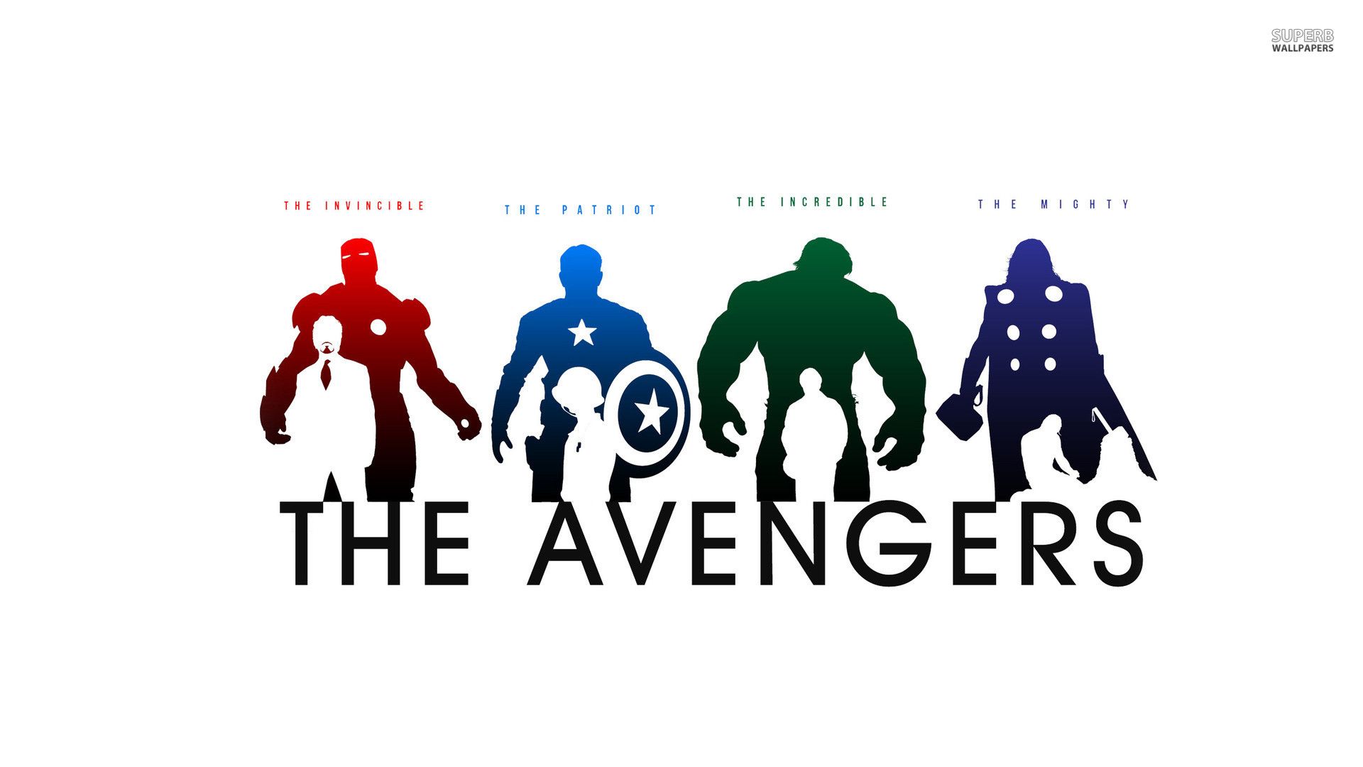 Sagome colorate eroi Avengers, 1920x1080 Full HD 1080p, Desktop