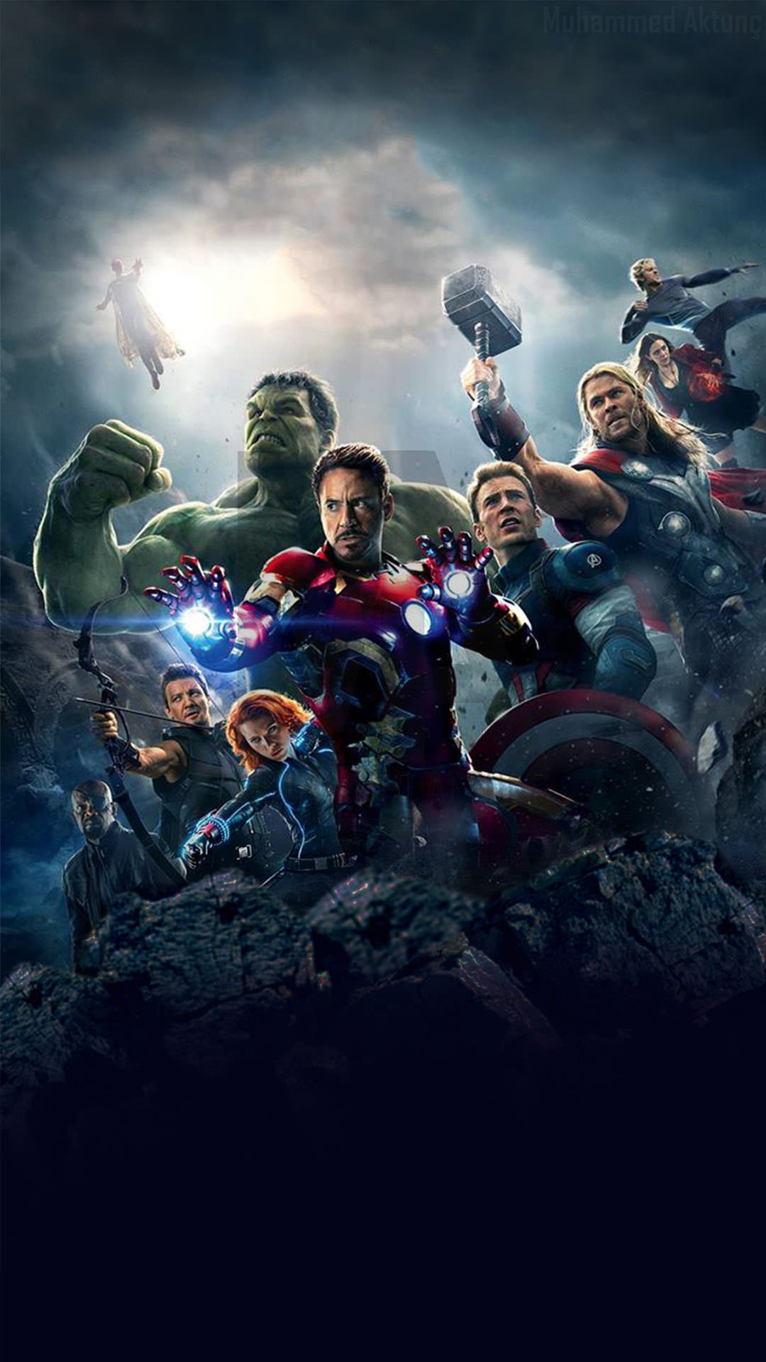 Avengers gruppo supereroi Marvel, MCU, 1080x1920 Verticale, iPhone Pro