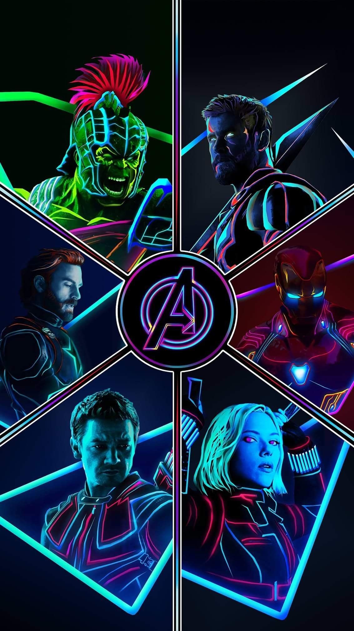 Avengers neon logo personaggi, 1133x2015 Verticale, iPhone Air