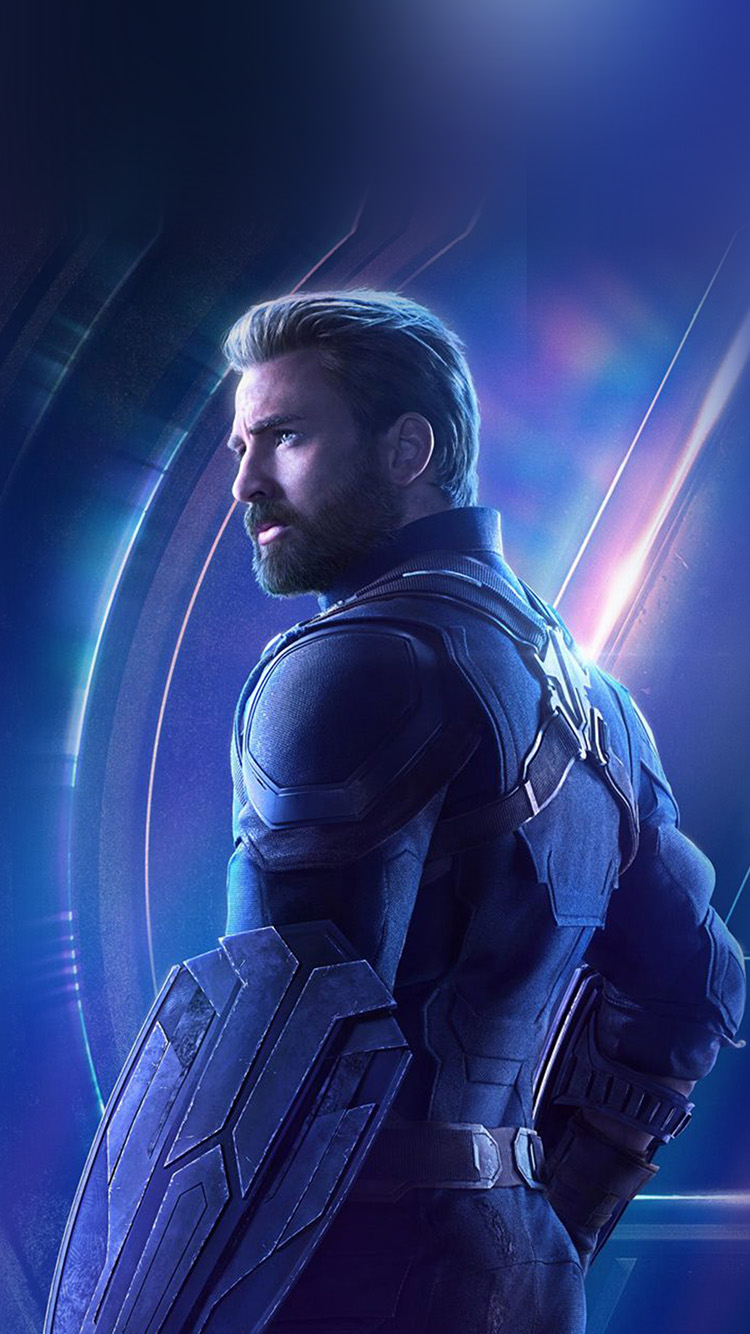 Captain America Avengers blu, 750x1334 Verticale, iPhone