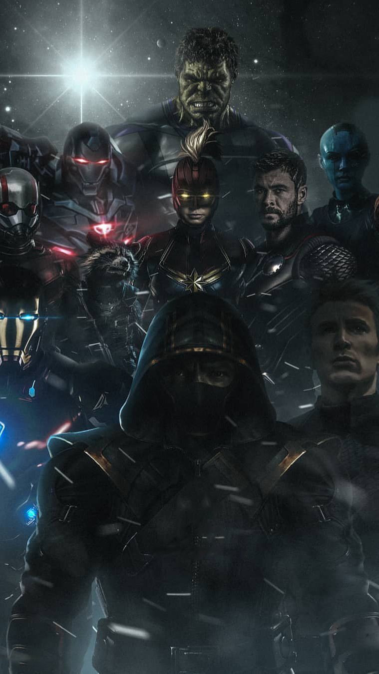 Avengers gruppo eroi Marvel, 759x1350 Full HD Verticale, iPhone Pro