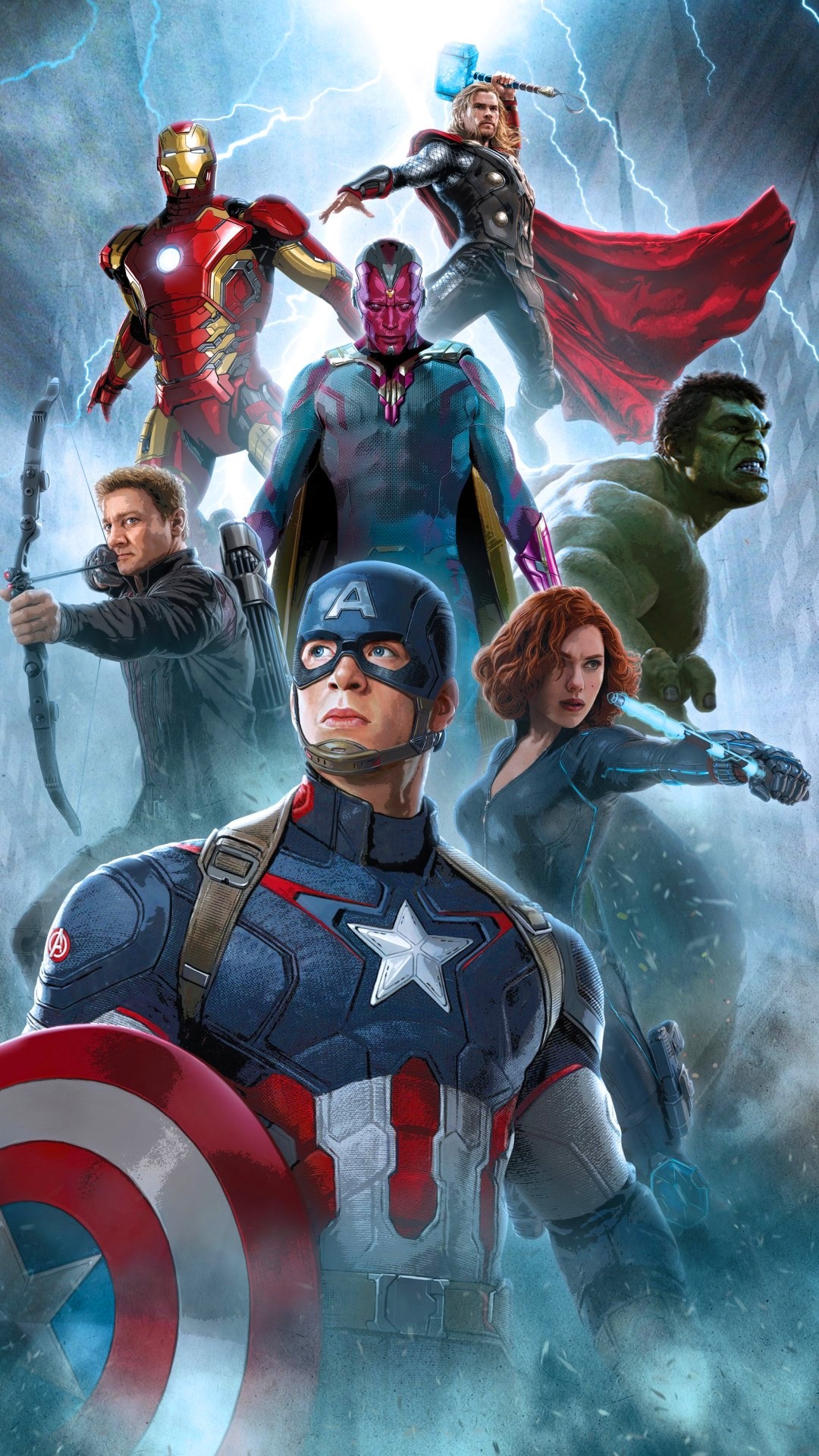 Avengers gruppo supereroi Marvel, 1080x1920 Full HD Verticale, iPhone Plus